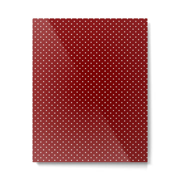 Large White Polka Dots On Dark Christmas Candy Apple Red Metal Print | TeksDecor