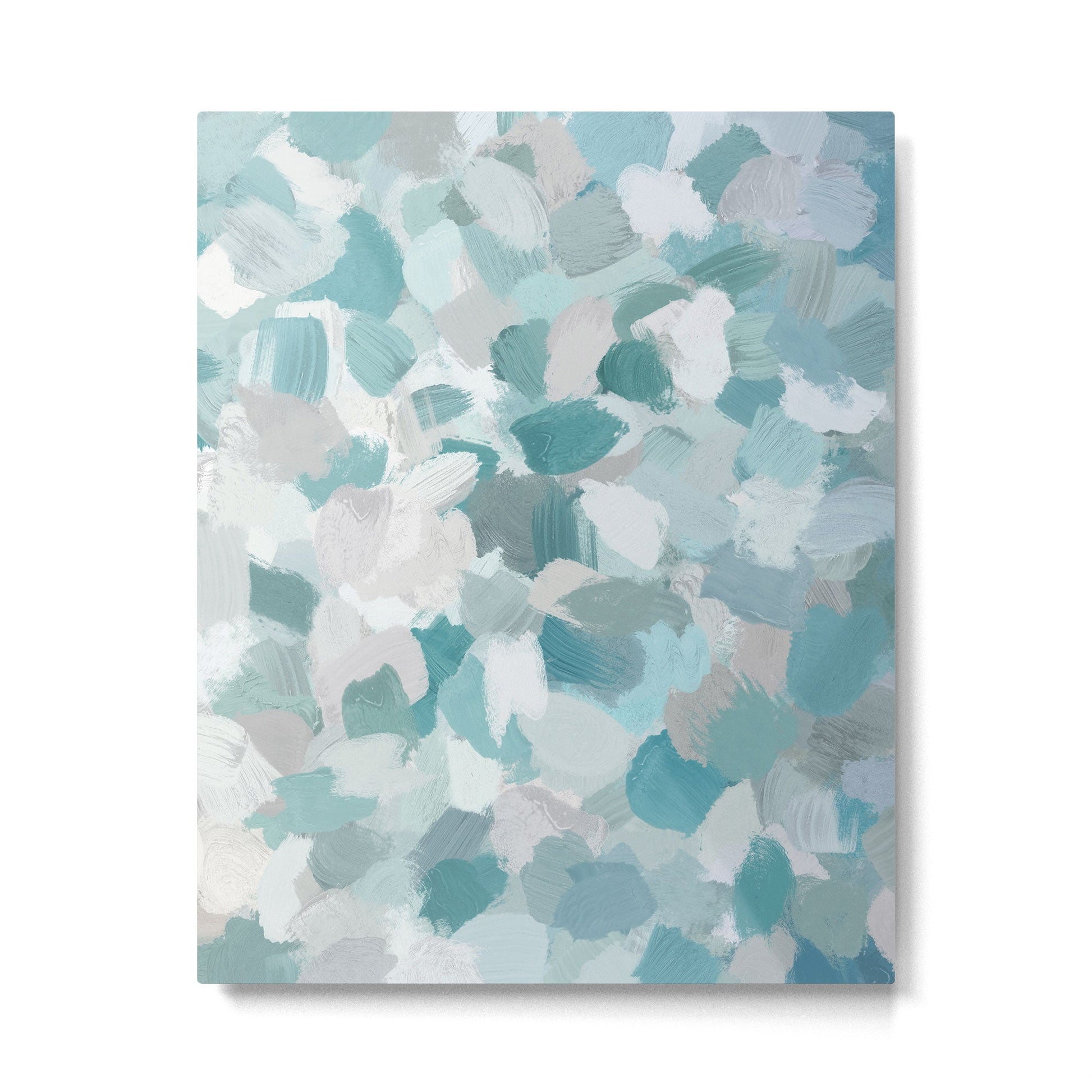 Scattered Seaglass II - Mint Seafoam Green Turquoise Blue Sea Beach Coastal Abstract Ocean Painting Metal Print | TeksDecor