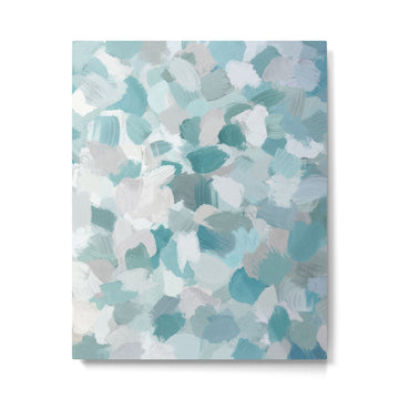 Scattered Seaglass II - Mint Seafoam Green Turquoise Blue Sea Beach Coastal Abstract Ocean Painting Metal Print | TeksDecor