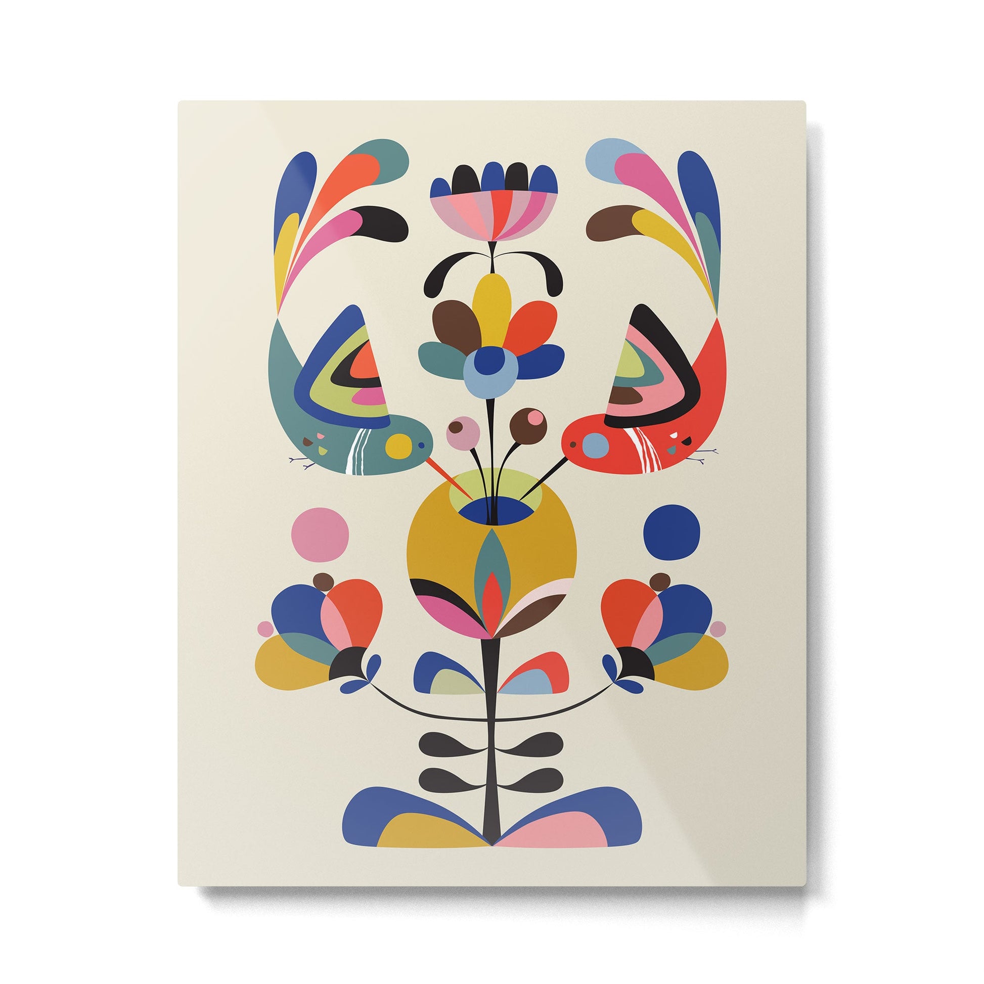 Hummingbirds & Flowers Metal Print | TeksDecor