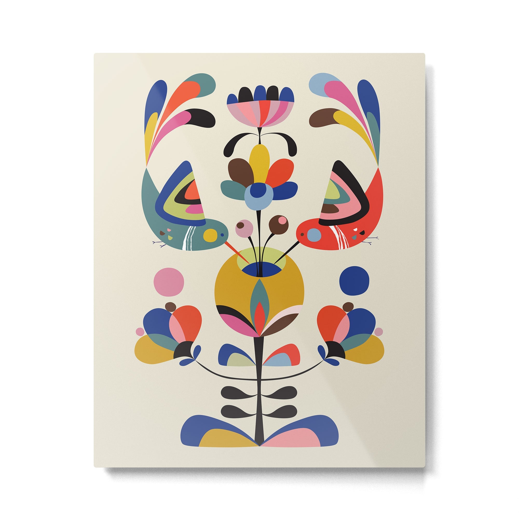Hummingbirds & Flowers Metal Print | TeksDecor