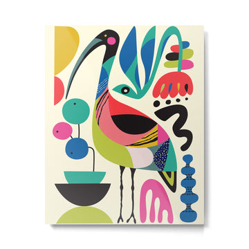 Mid Century Ibis Metal Print | TeksDecor