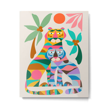 Mid Century Modern Tigers Metal Print | TeksDecor