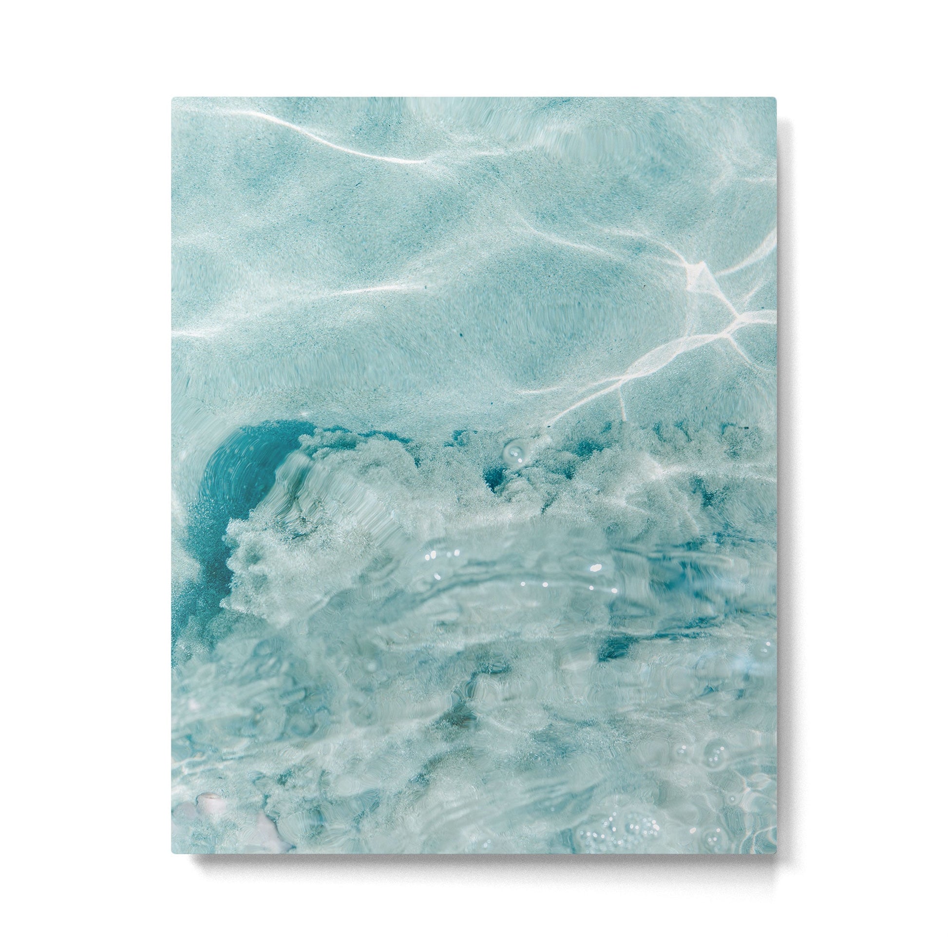 Clear blue water | Colorful ocean photography print | Turquoise sea | Square  Metal Print | TeksDecor
