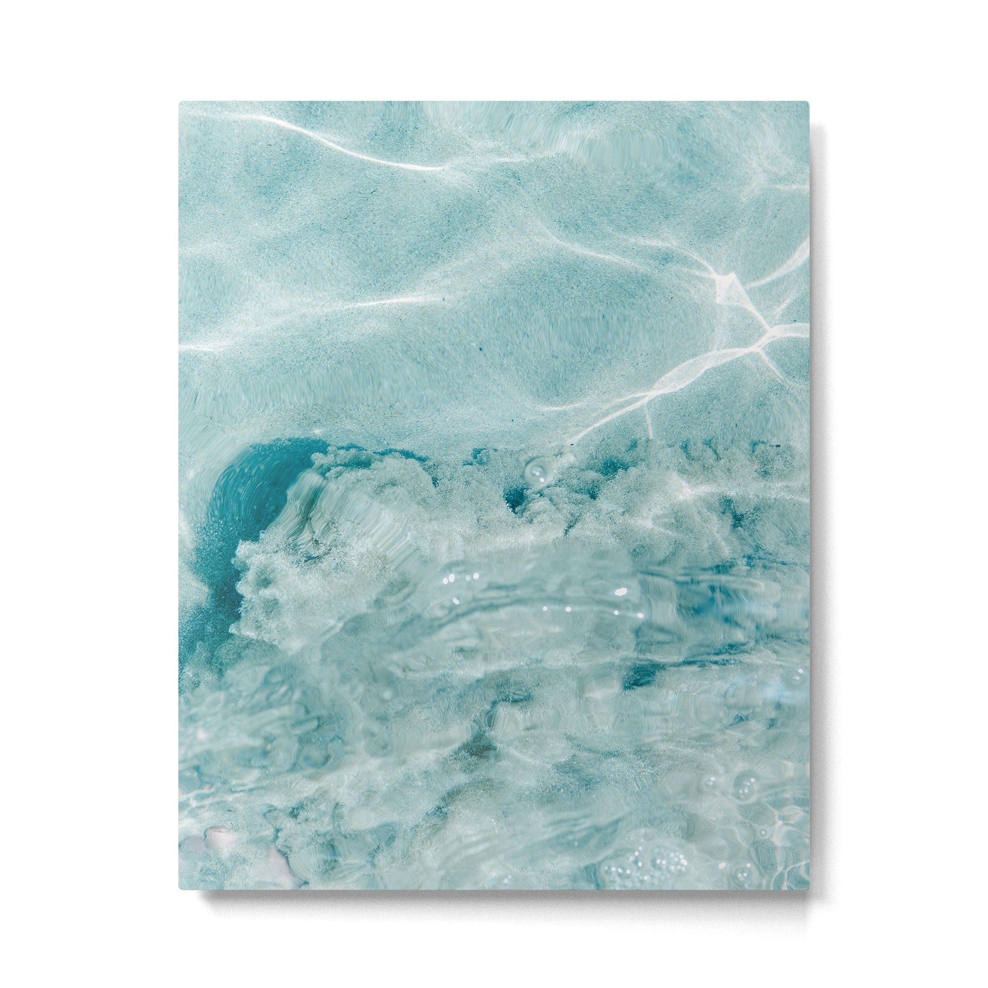 Clear blue water | Colorful ocean photography print | Turquoise sea | Square  Metal Print | TeksDecor