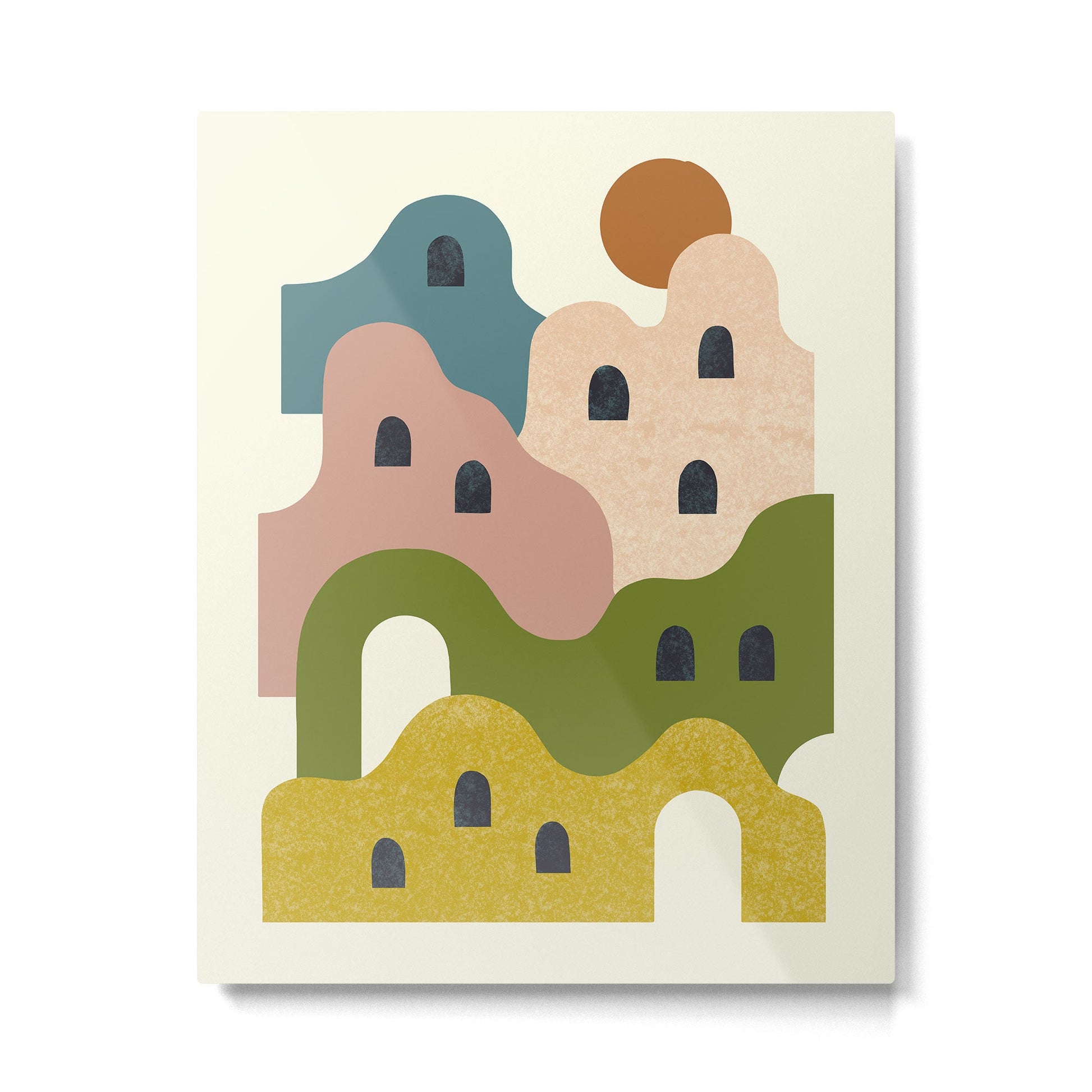 Adobe Village at Sunset Metal Print | TeksDecor