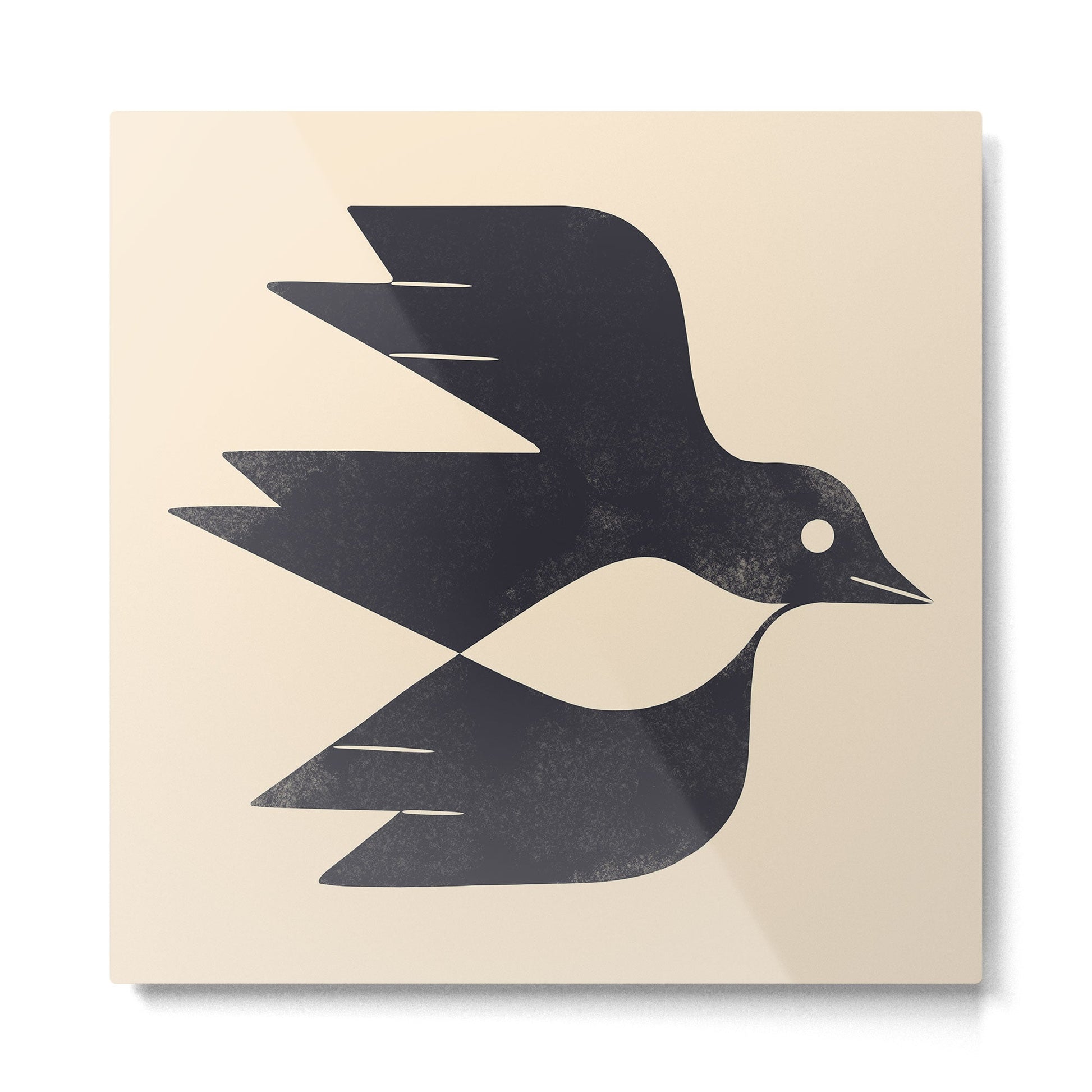 Minimal Blackbird No. 2 Metal Print | TeksDecor