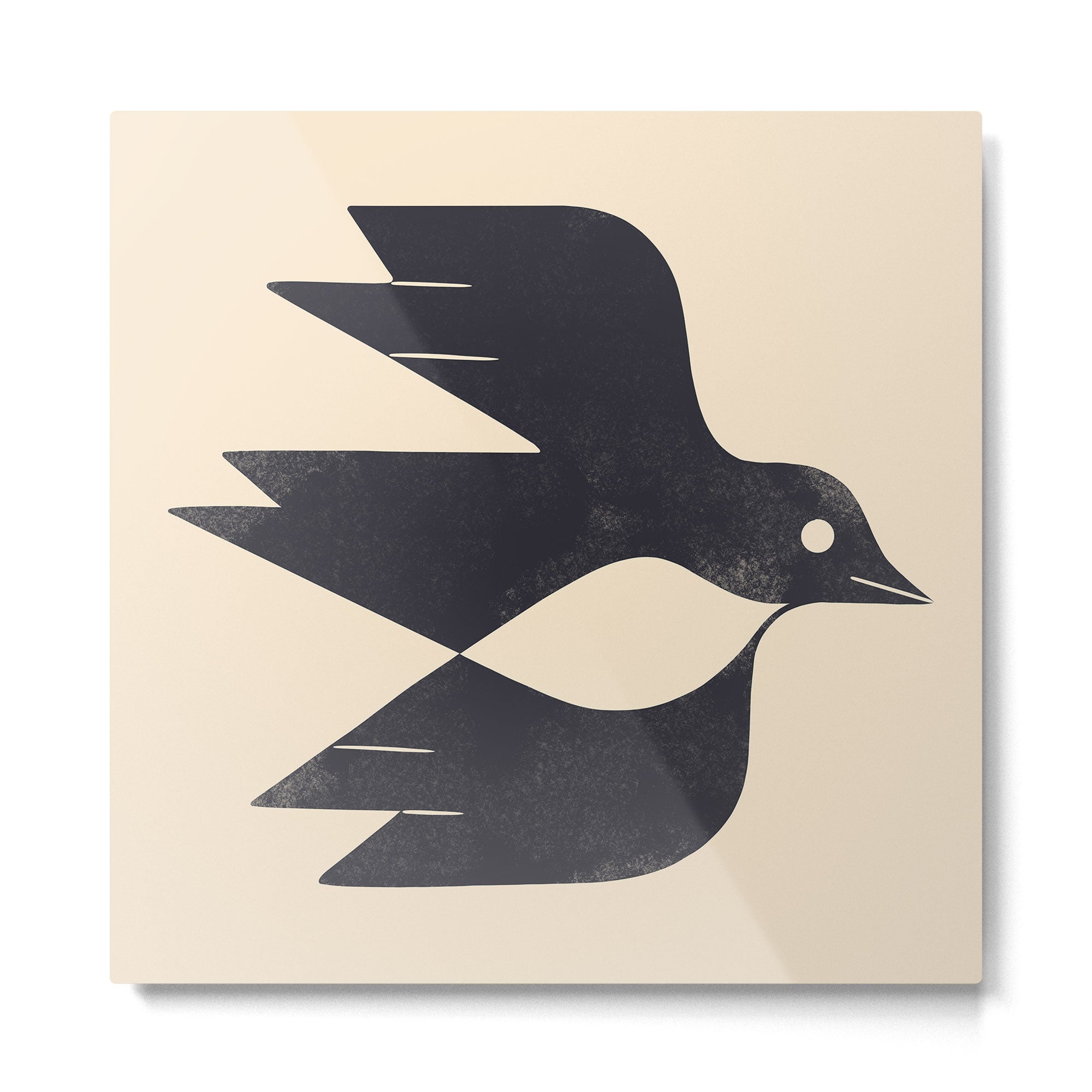 Minimal Blackbird No. 2 Metal Print | TeksDecor