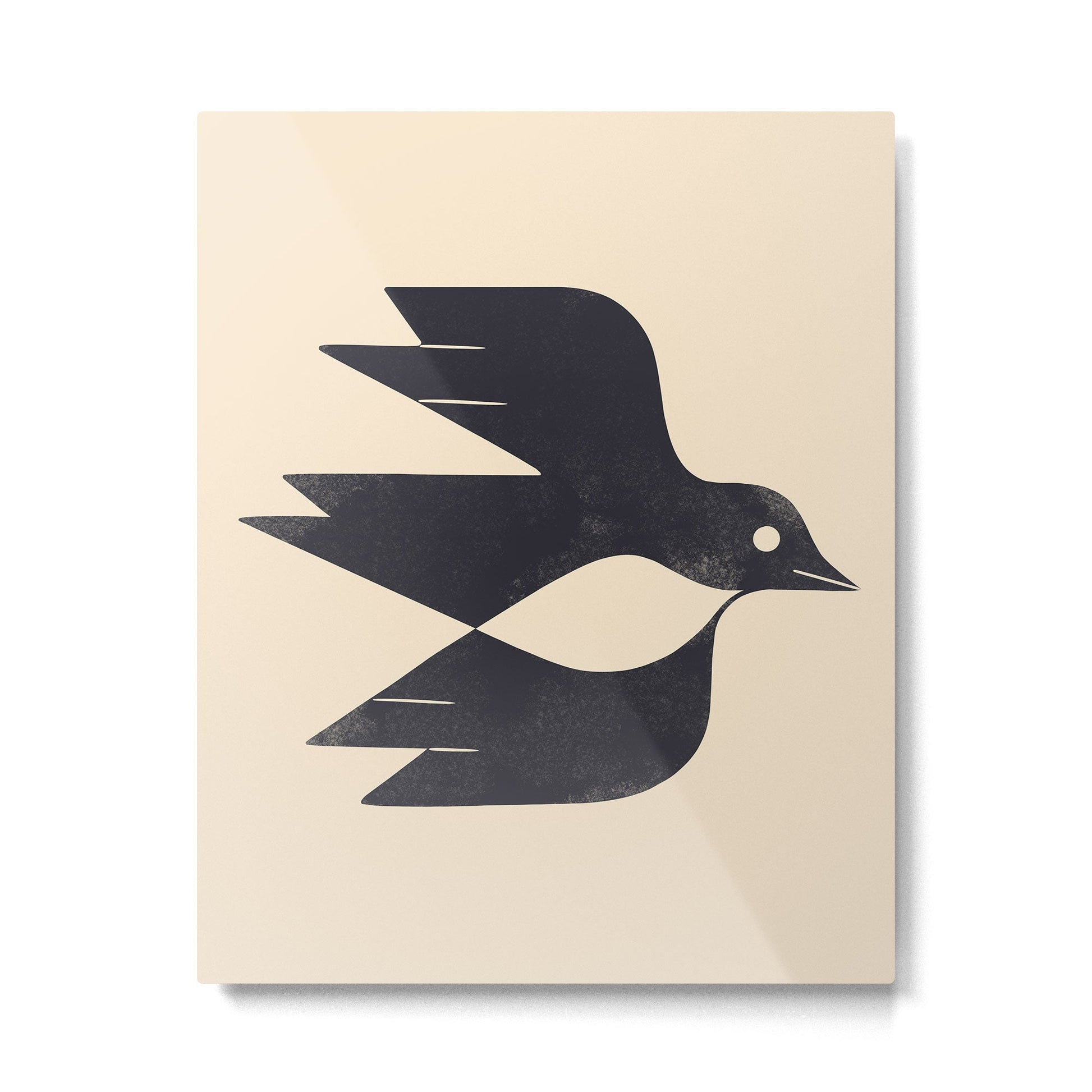Minimal Blackbird No. 2 Metal Print | TeksDecor