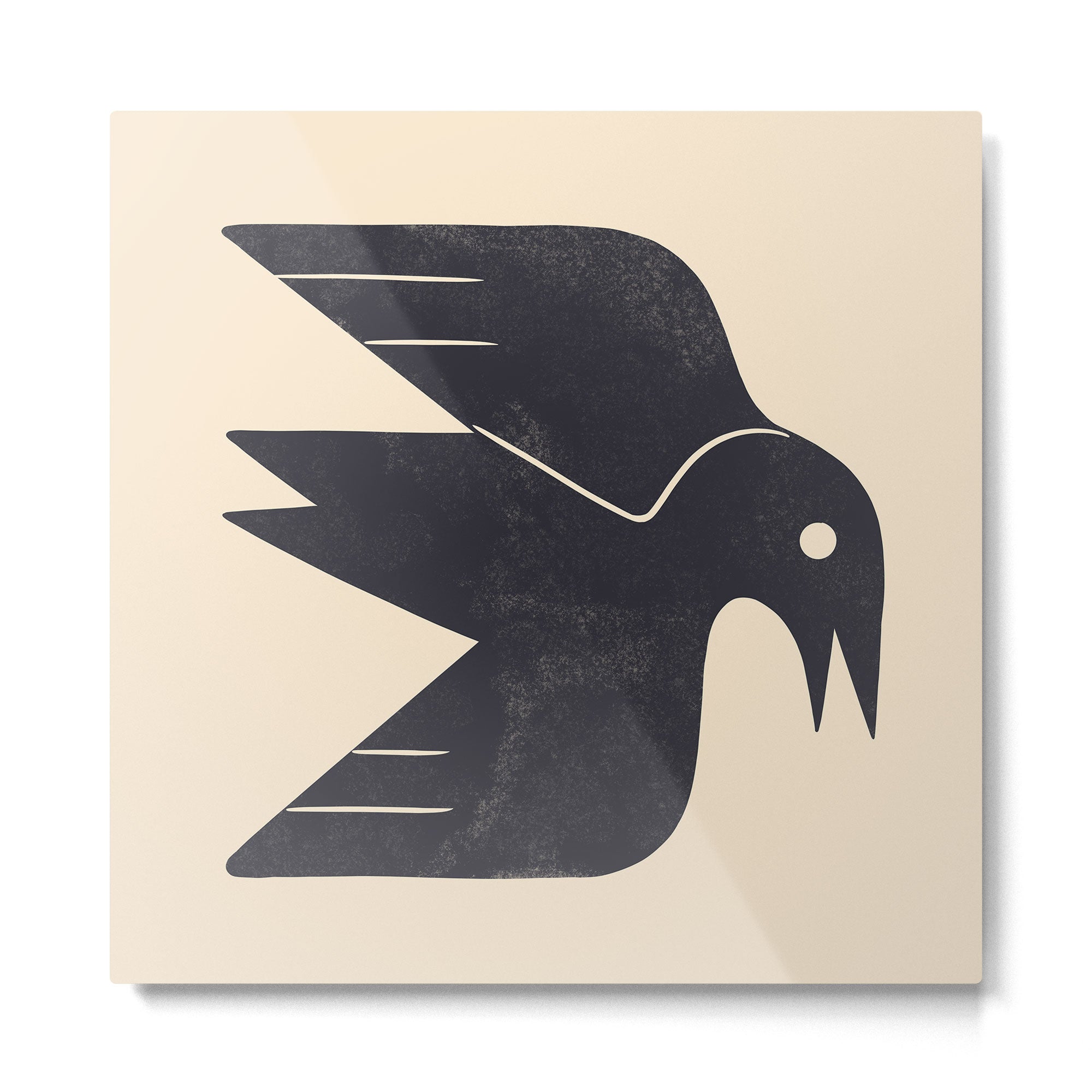 Minimal Blackbird No. 3 Metal Print | TeksDecor