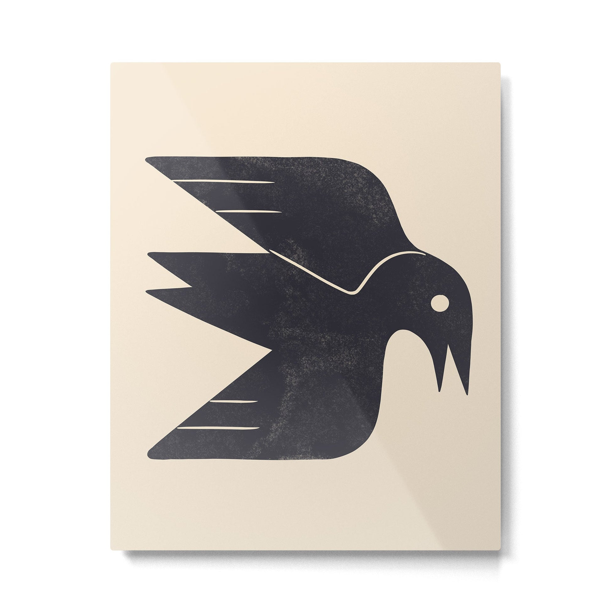Minimal Blackbird No. 3 Metal Print | TeksDecor