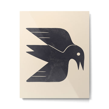 Minimal Blackbird No. 3 Metal Print | TeksDecor