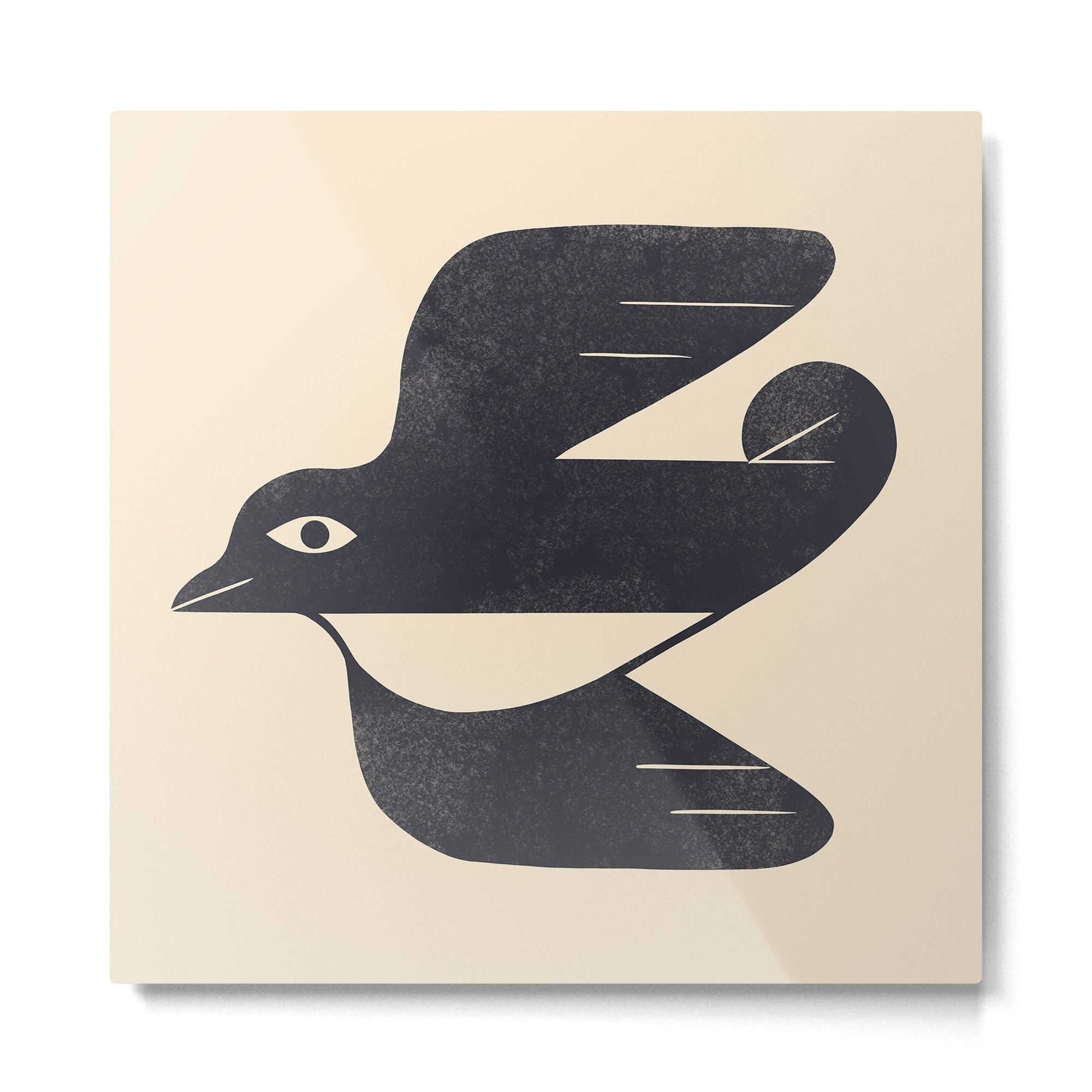 Minimal Blackbird No. 4 Metal Print | TeksDecor