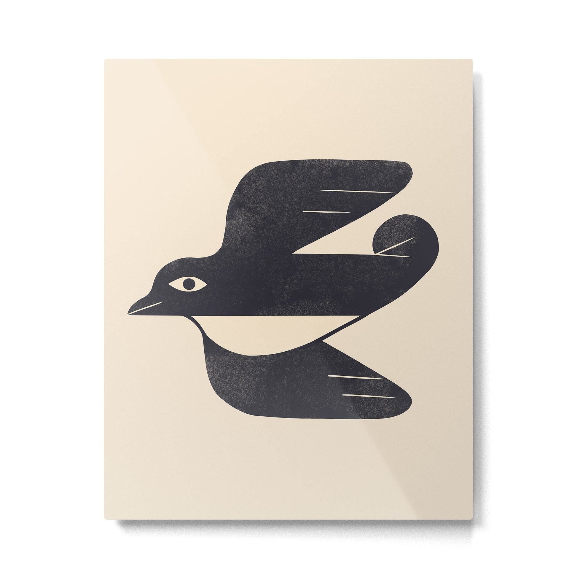 Minimal Blackbird No. 4 Metal Print | TeksDecor