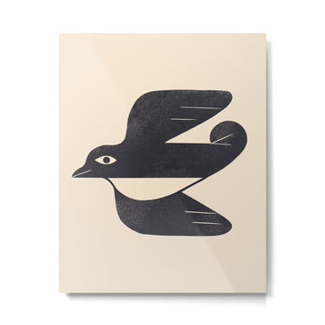 Minimal Blackbird No. 4 Metal Print | TeksDecor