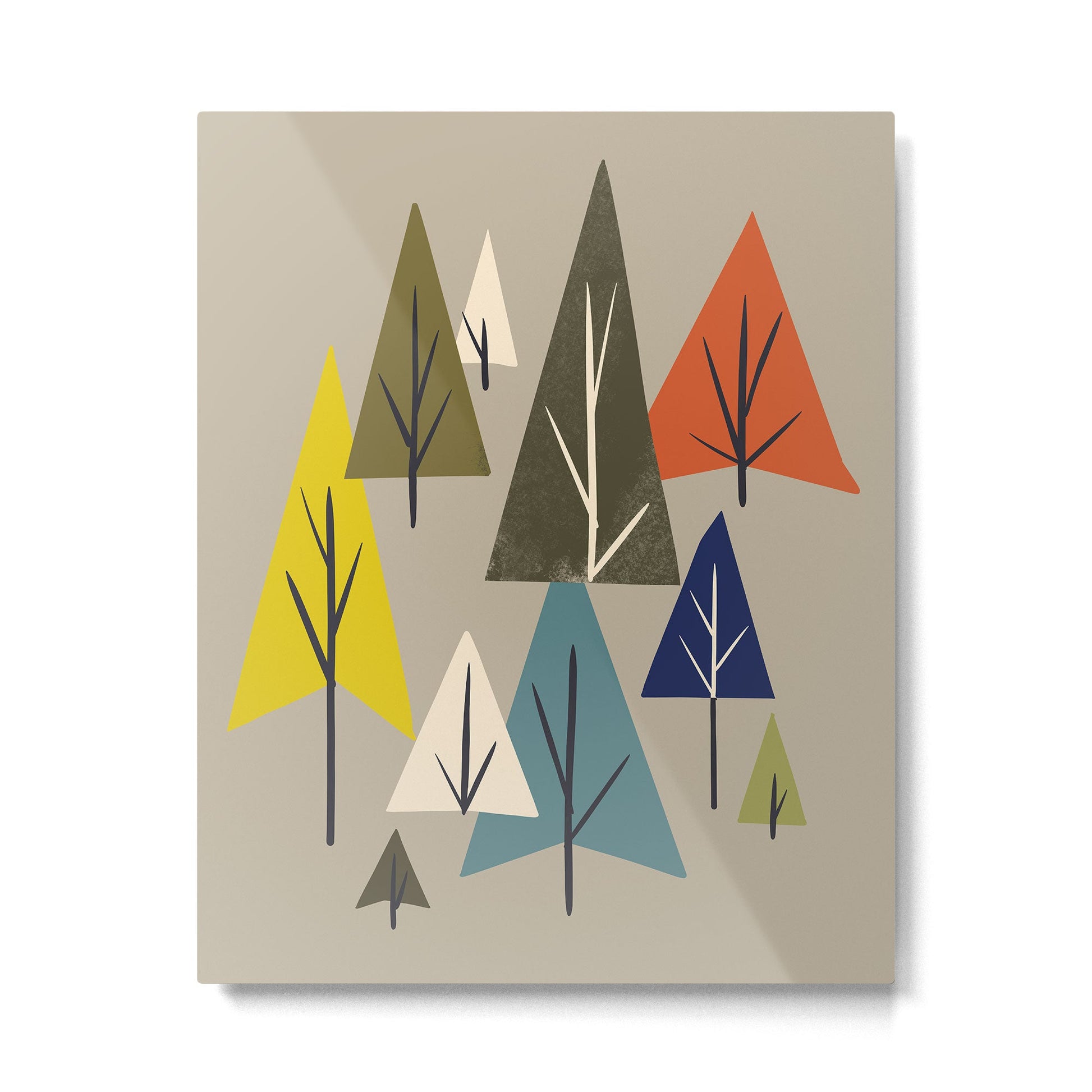 Multicolor Pines Metal Print | TeksDecor