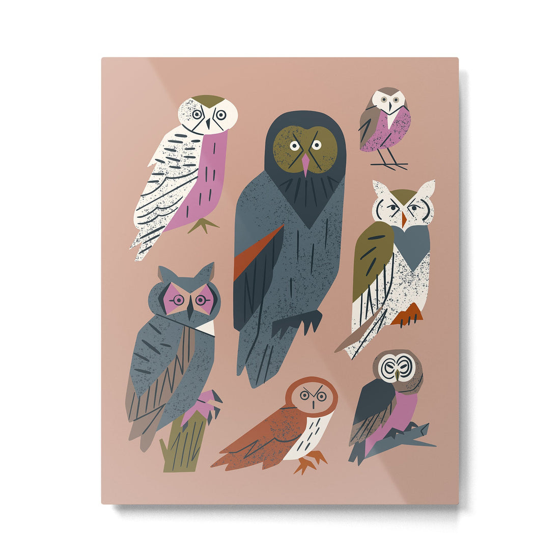 Owl Friends Metal Print | TeksDecor