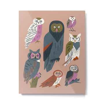 Owl Friends Metal Print | TeksDecor