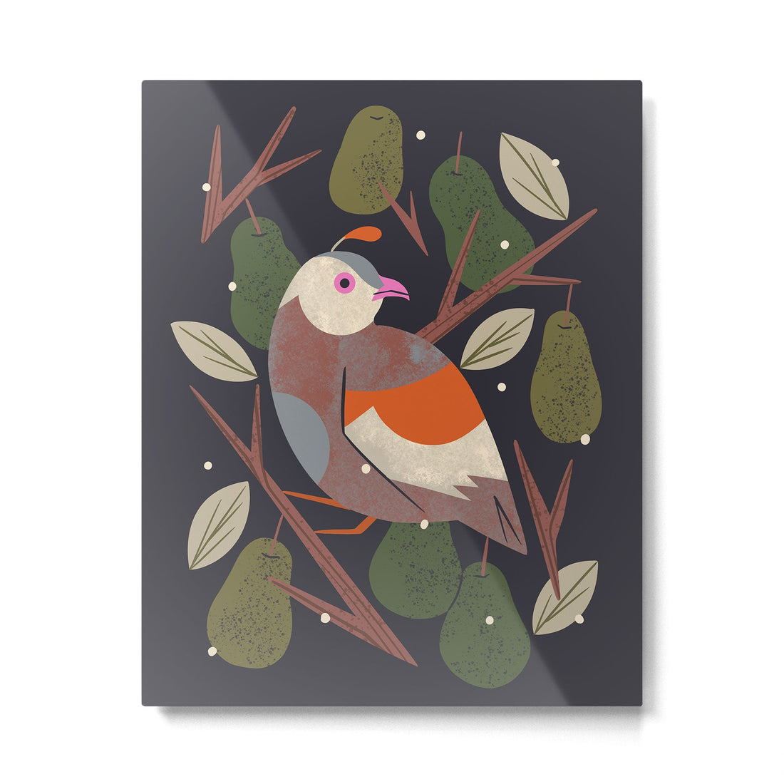 Partridge in a Pear Tree Metal Print | TeksDecor