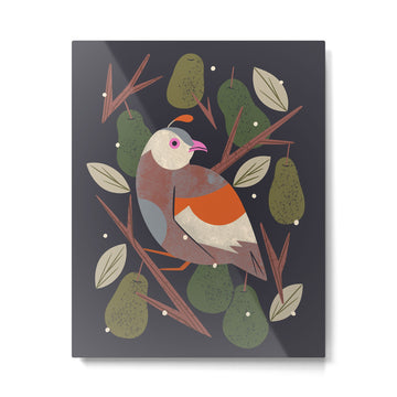 Partridge in a Pear Tree Metal Print | TeksDecor