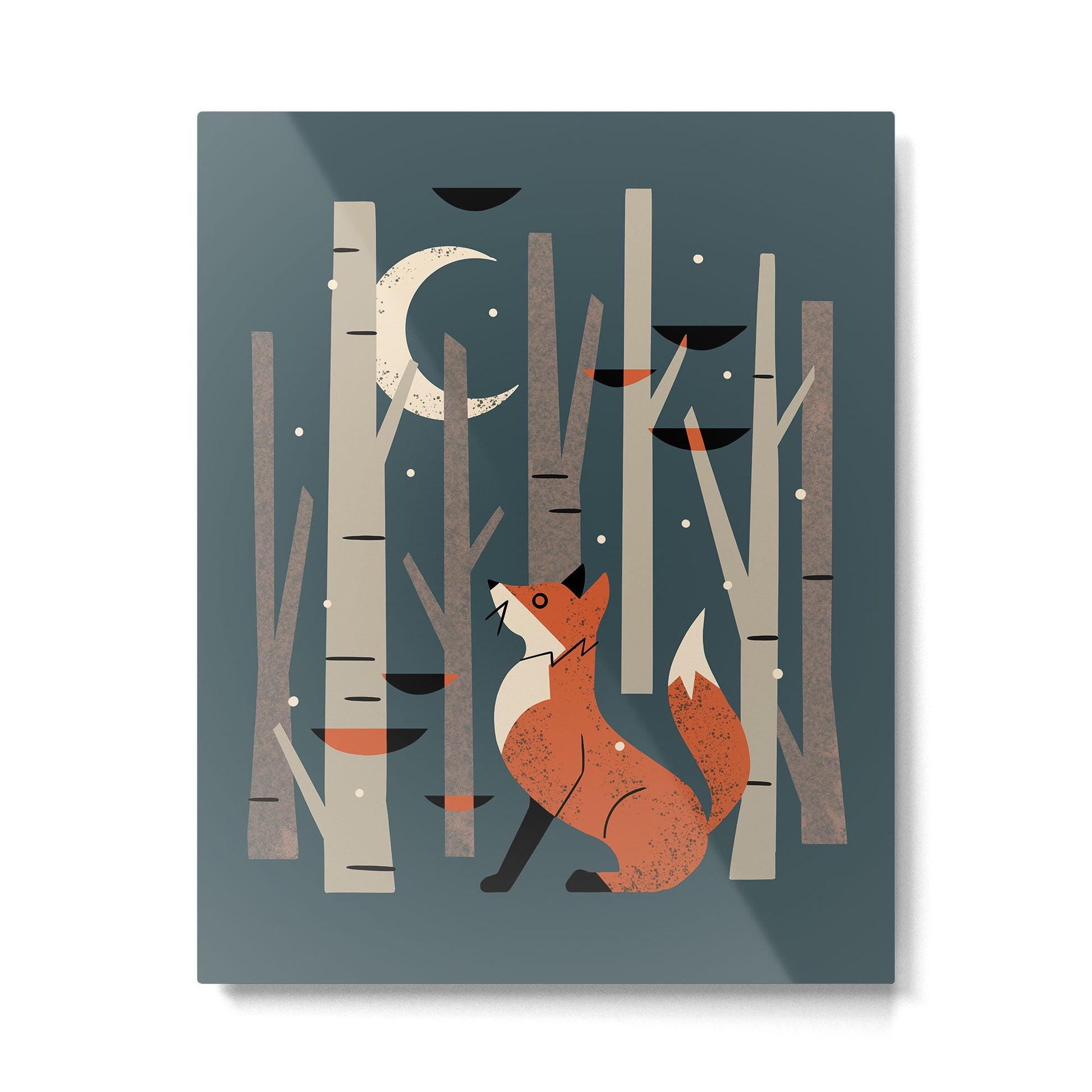 Winter Forest Fox Metal Print | TeksDecor
