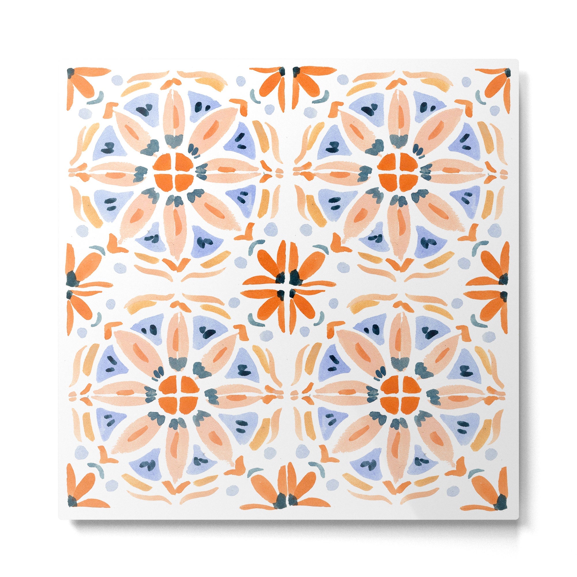 Red and Pink Tiles Metal Print | TeksDecor