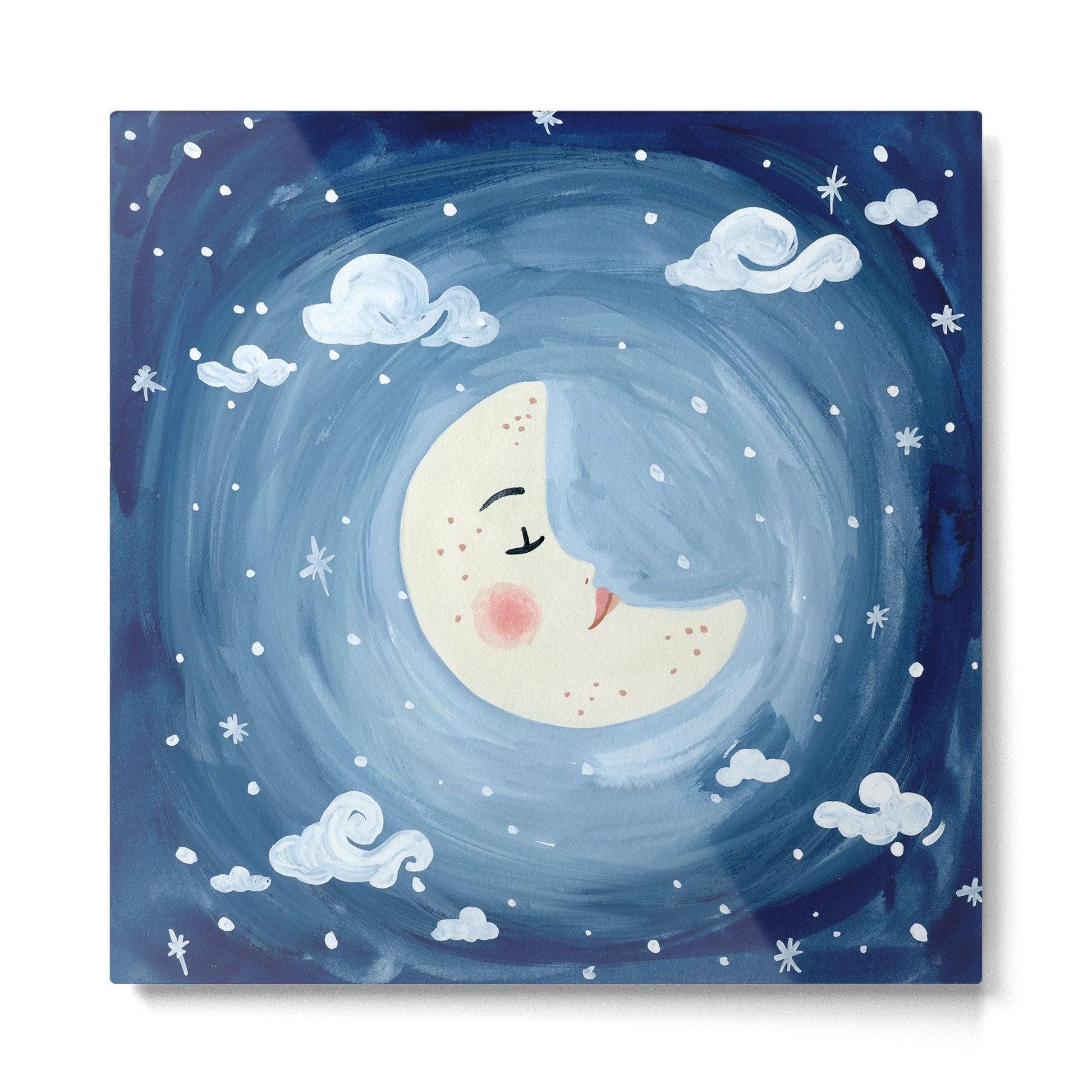 Sleeping Moon Metal Print | TeksDecor