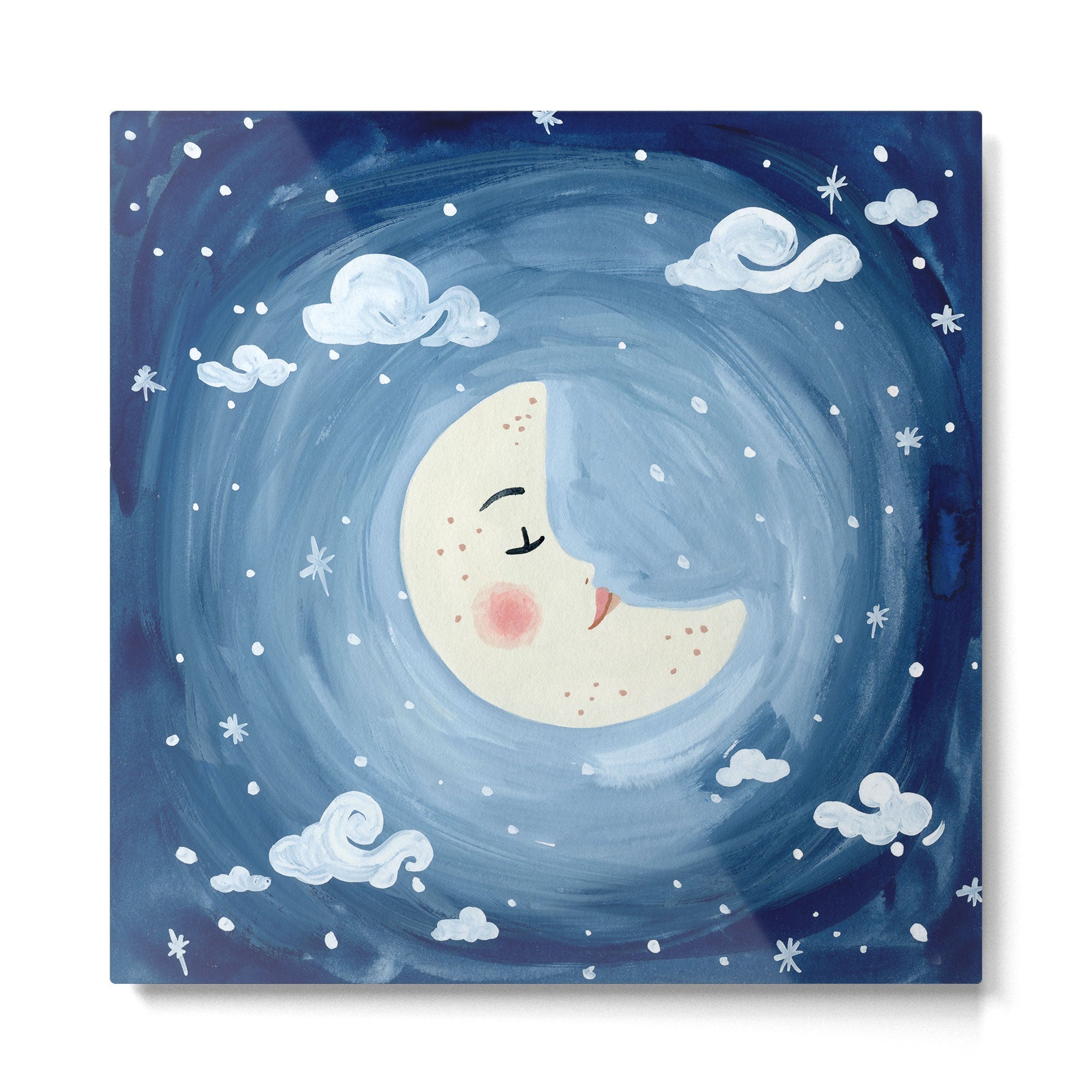 Sleeping Moon Metal Print | TeksDecor