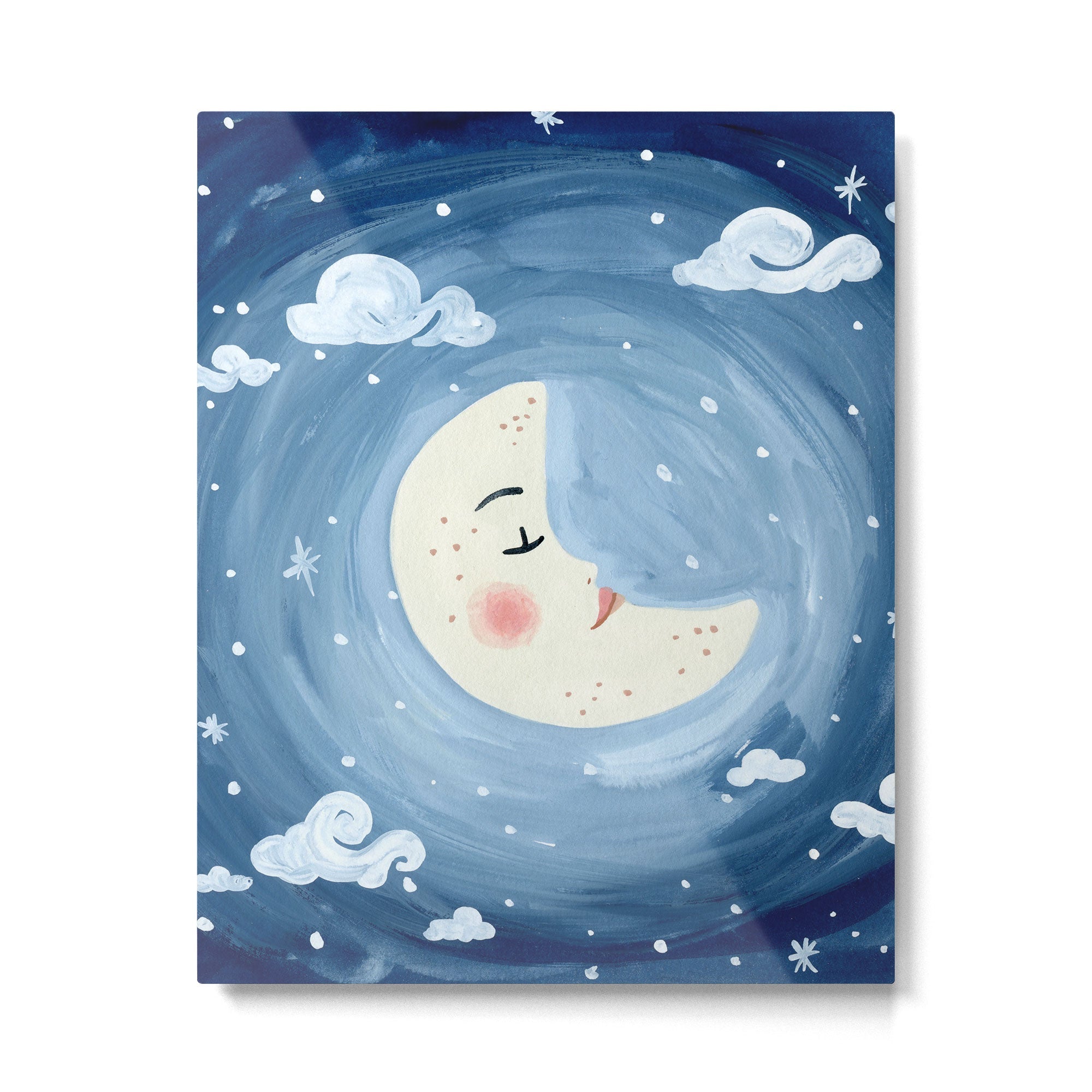 Sleeping Moon Metal Print | TeksDecor