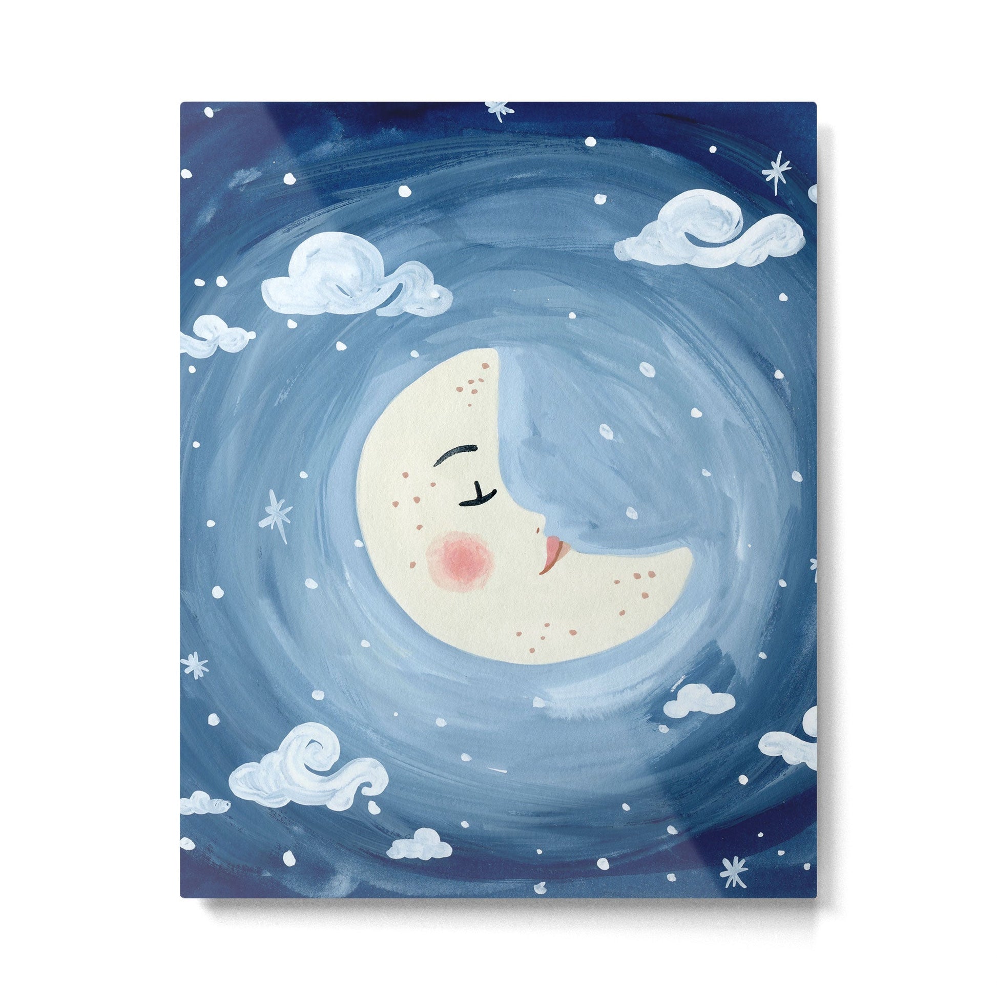 Sleeping Moon Metal Print | TeksDecor