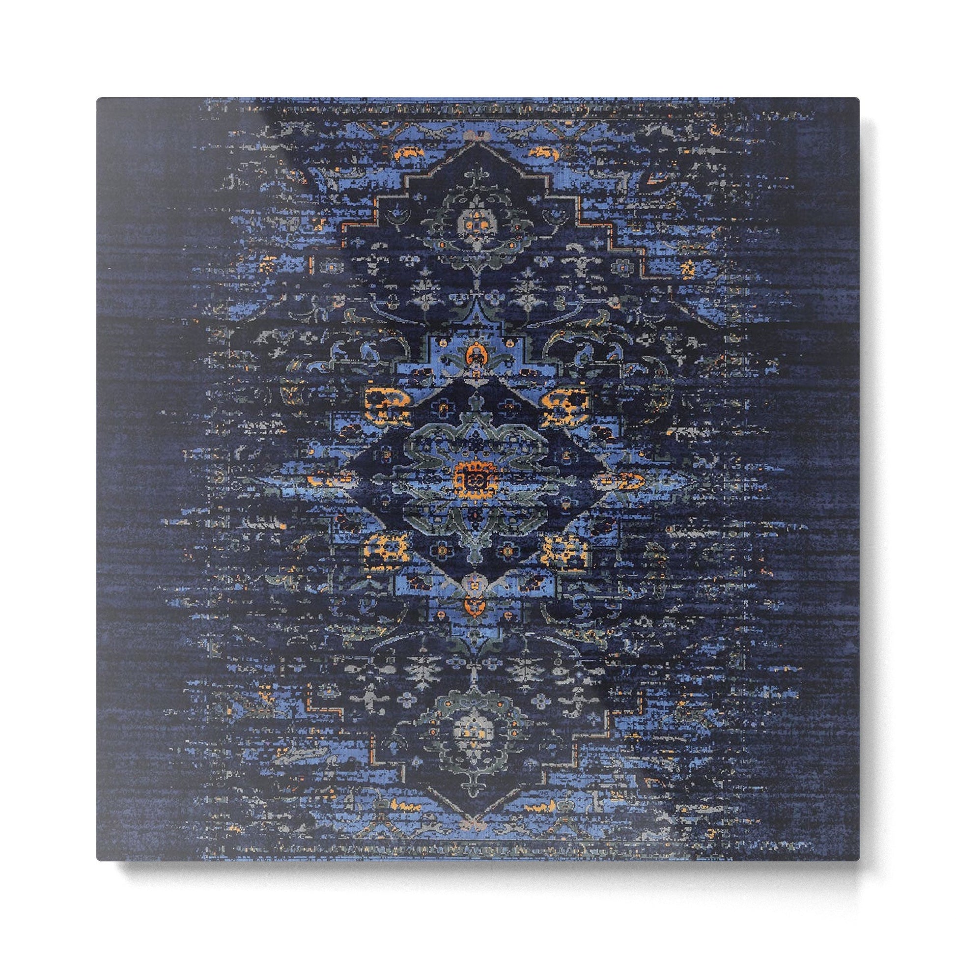 Dark Vintage Traditional Oriental Rug Metal Print | TeksDecor