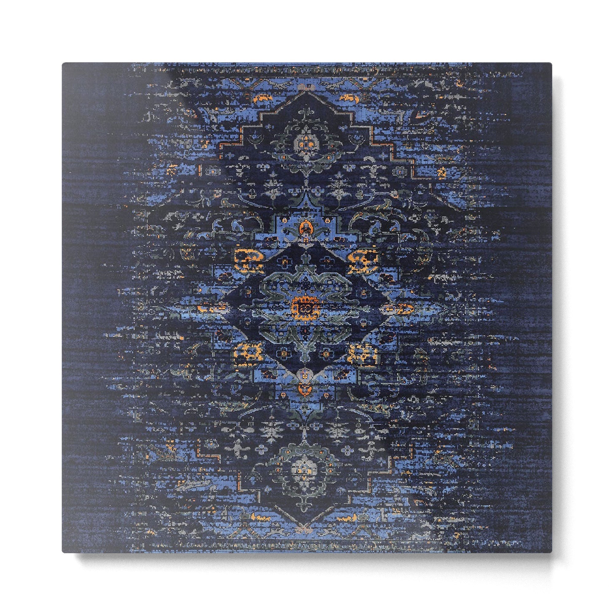Dark Vintage Traditional Oriental Rug Metal Print | TeksDecor