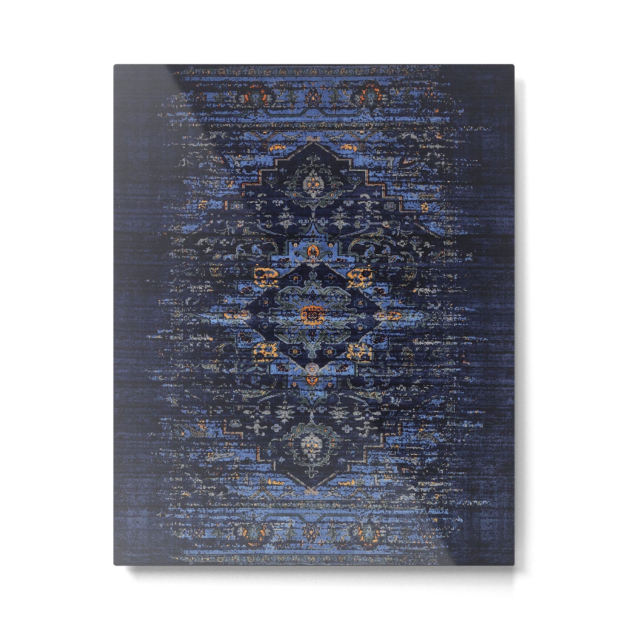 Dark Vintage Traditional Oriental Rug Metal Print | TeksDecor