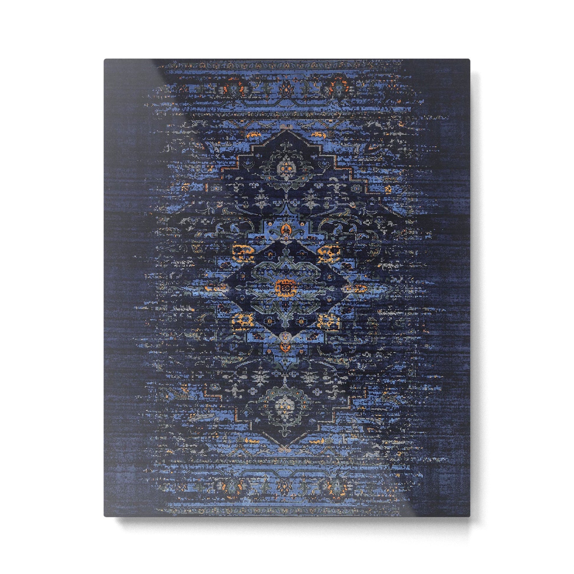 Dark Vintage Traditional Oriental Rug Metal Print | TeksDecor