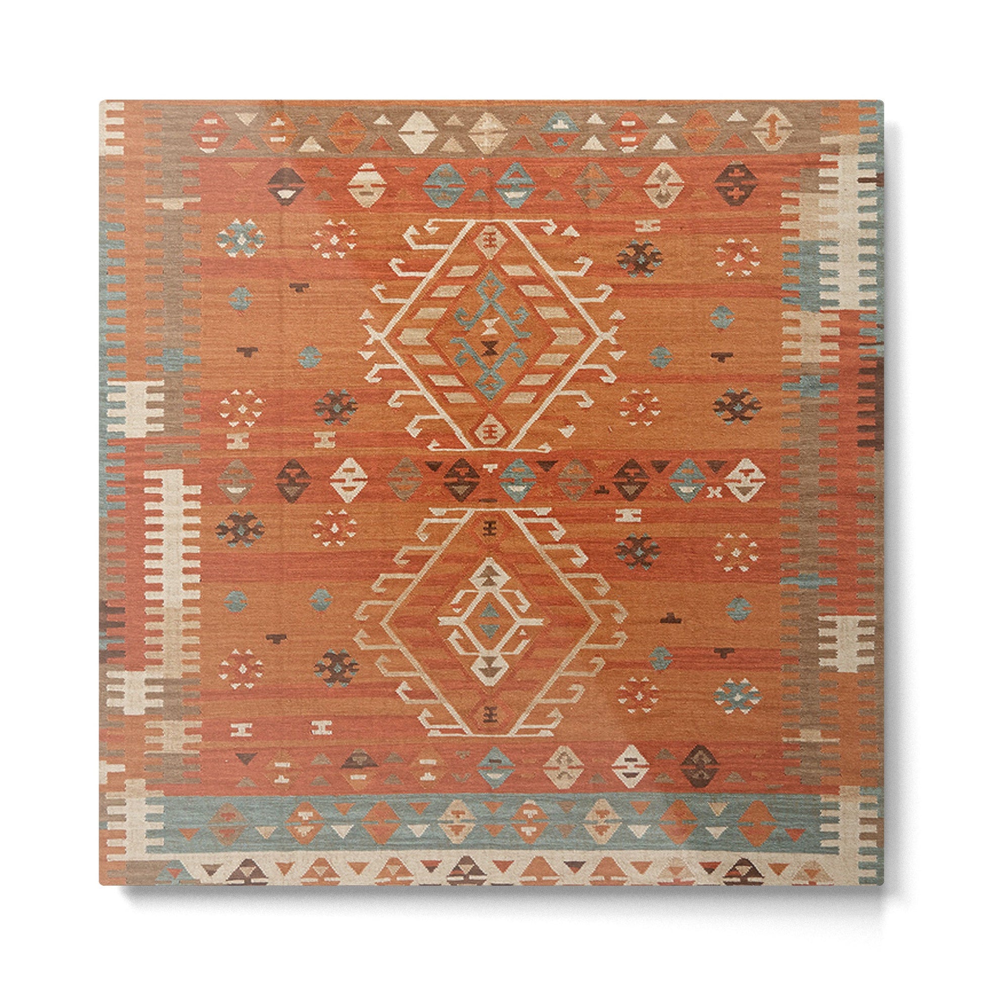 Heritage Traditional Moroccann Rug Design Metal Print | TeksDecor