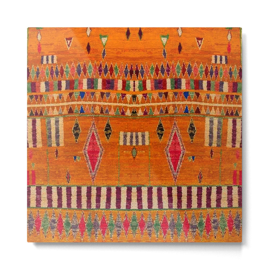 Orange Traditional Moroccan Design Metal Print | TeksDecor