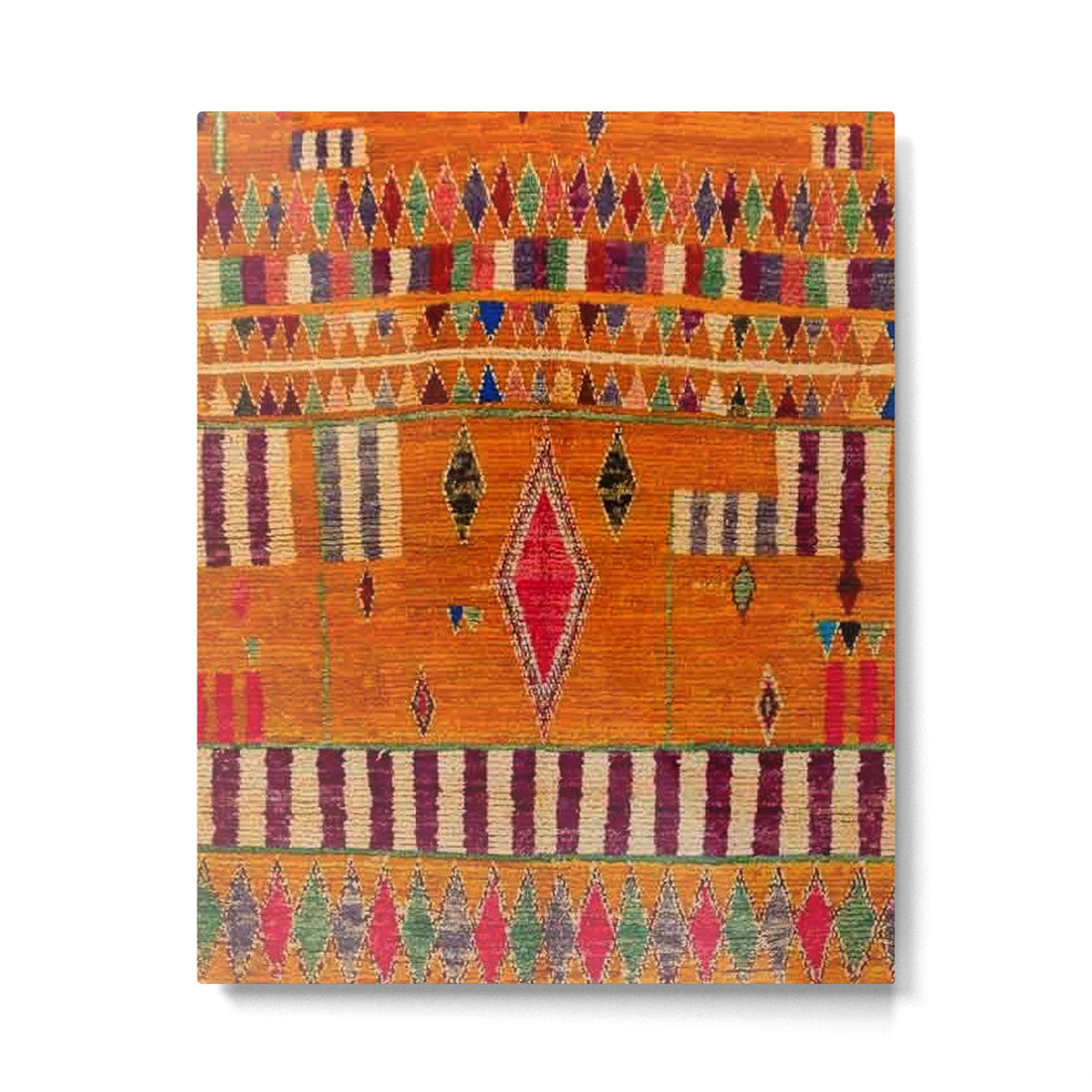 Orange Traditional Moroccan Design Metal Print | TeksDecor