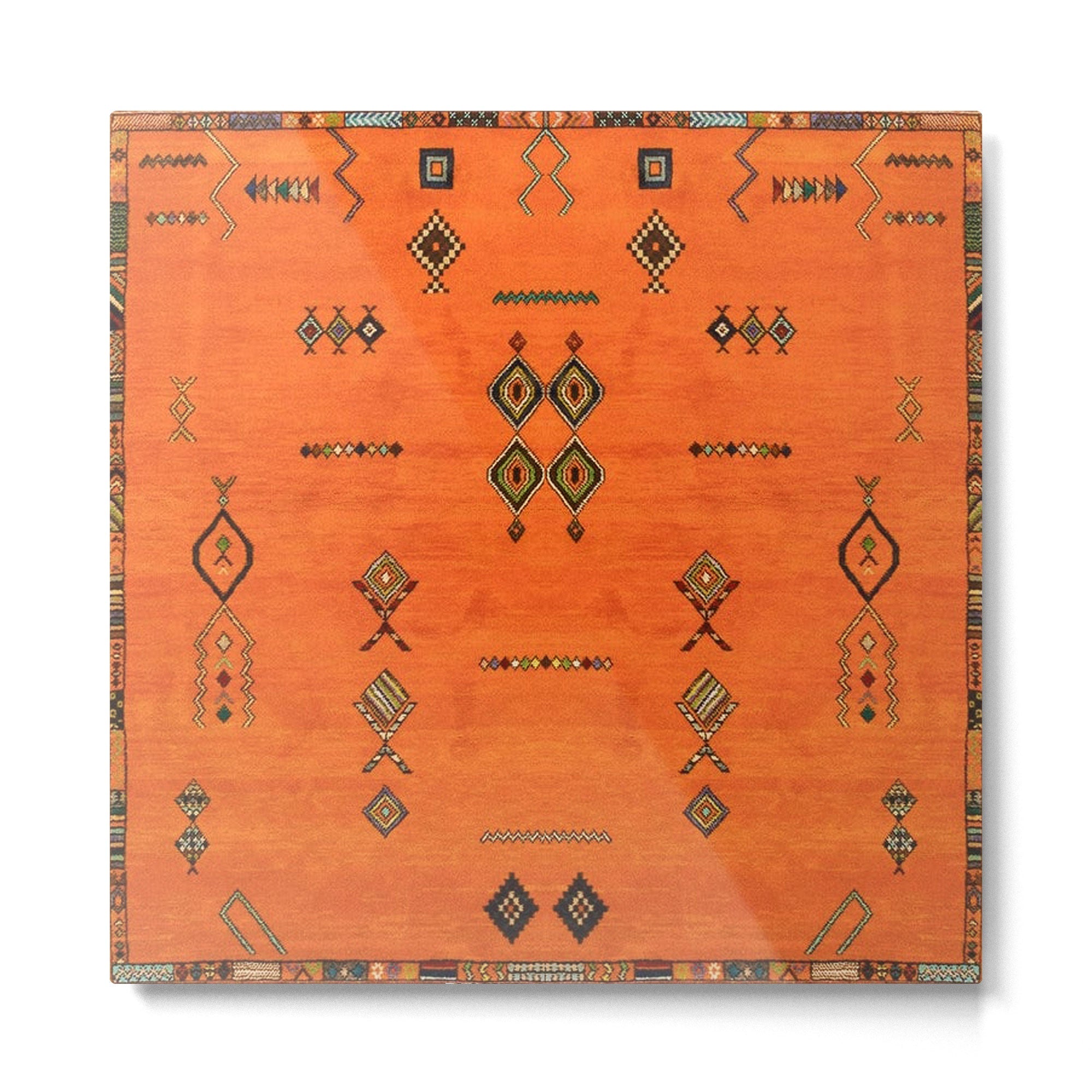 Oriental Traditional Moroccan Berber Rug Artwork Metal Print | TeksDecor