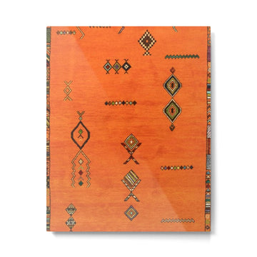 Oriental Traditional Moroccan Berber Rug Artwork Metal Print | TeksDecor