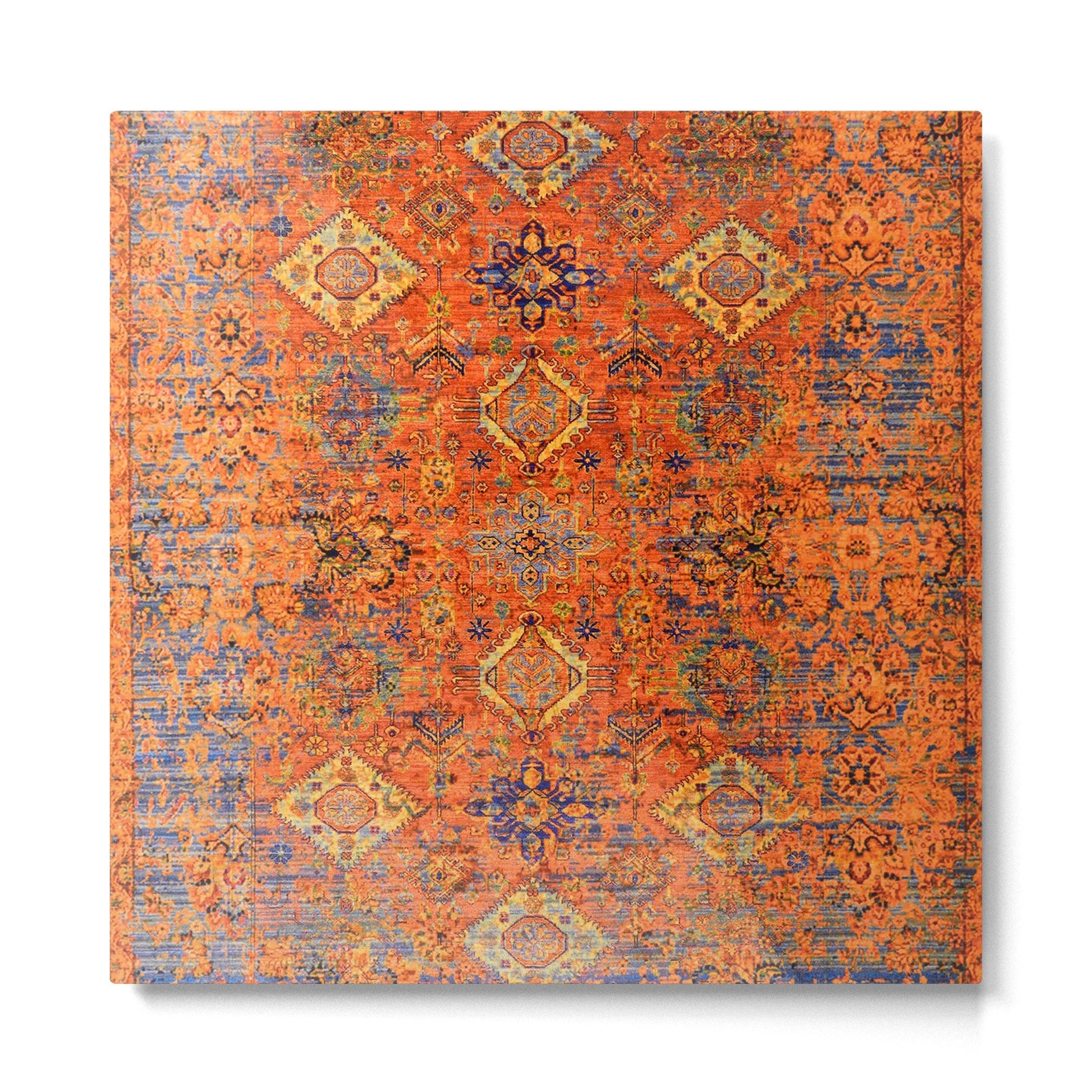 Oriental Vitange Moroccan Rug Design Metal Print | TeksDecor