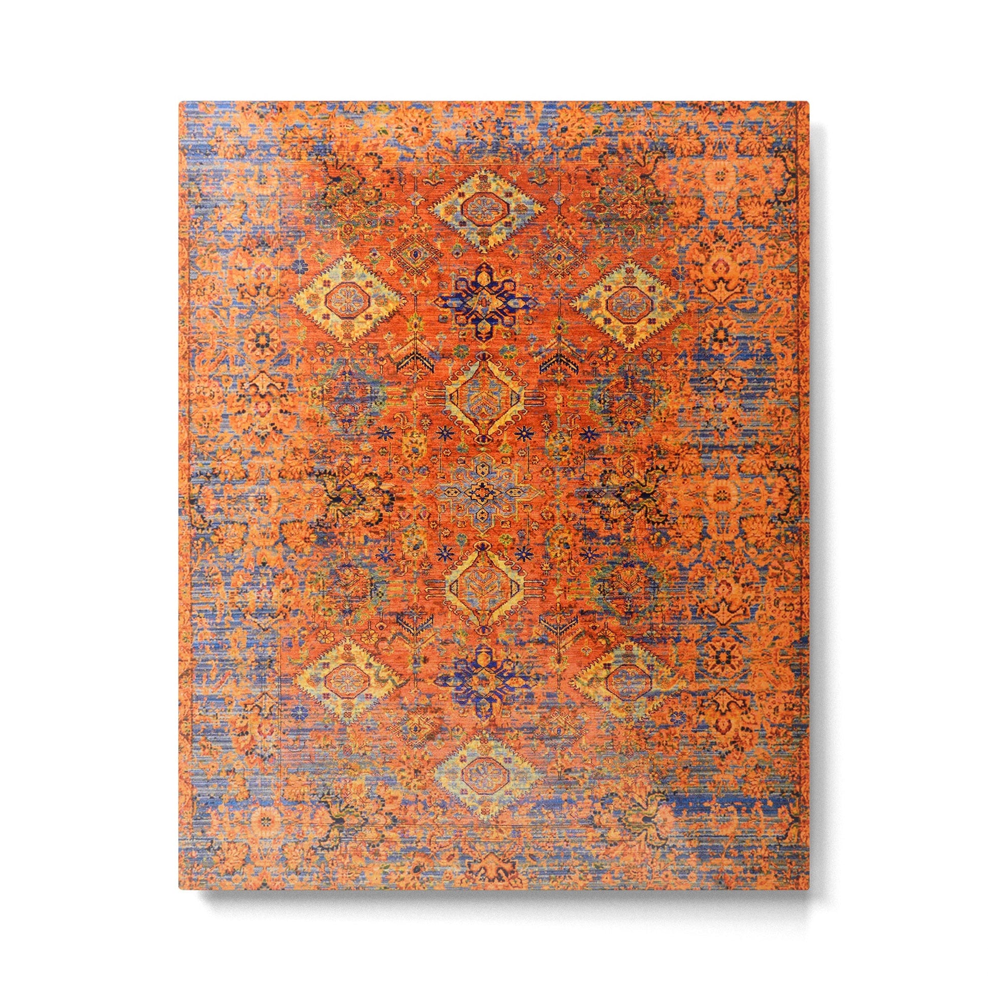Oriental Vitange Moroccan Rug Design Metal Print | TeksDecor