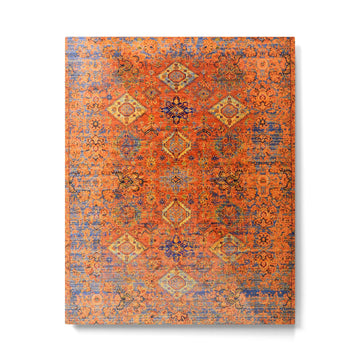 Oriental Vitange Moroccan Rug Design Metal Print | TeksDecor