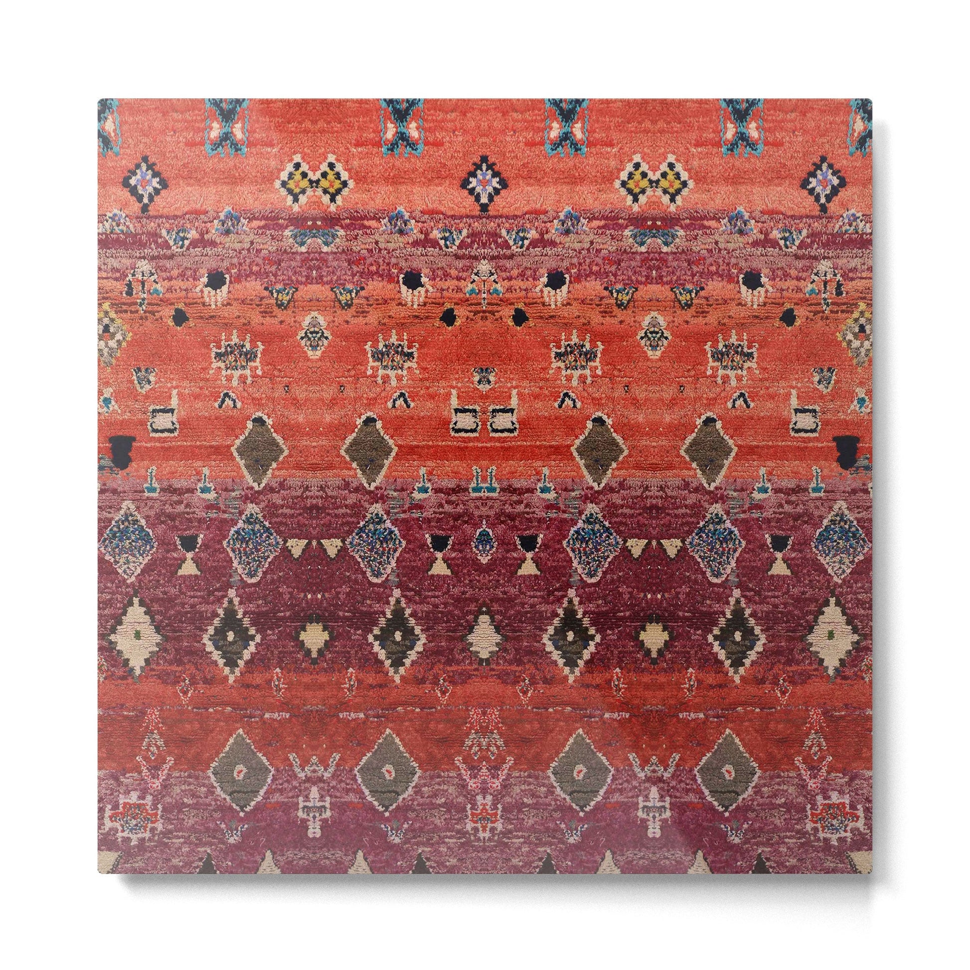 Traditional Oriental Moroccan Rug Design Metal Print | TeksDecor