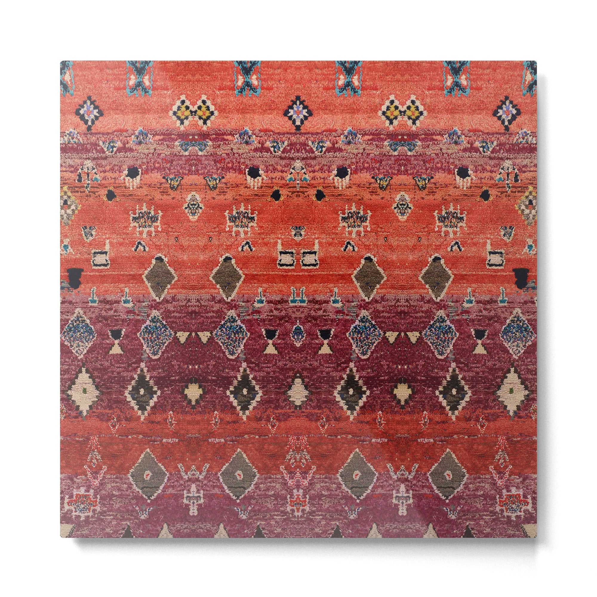 Traditional Oriental Moroccan Rug Design Metal Print | TeksDecor