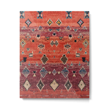 Traditional Oriental Moroccan Rug Design Metal Print | TeksDecor