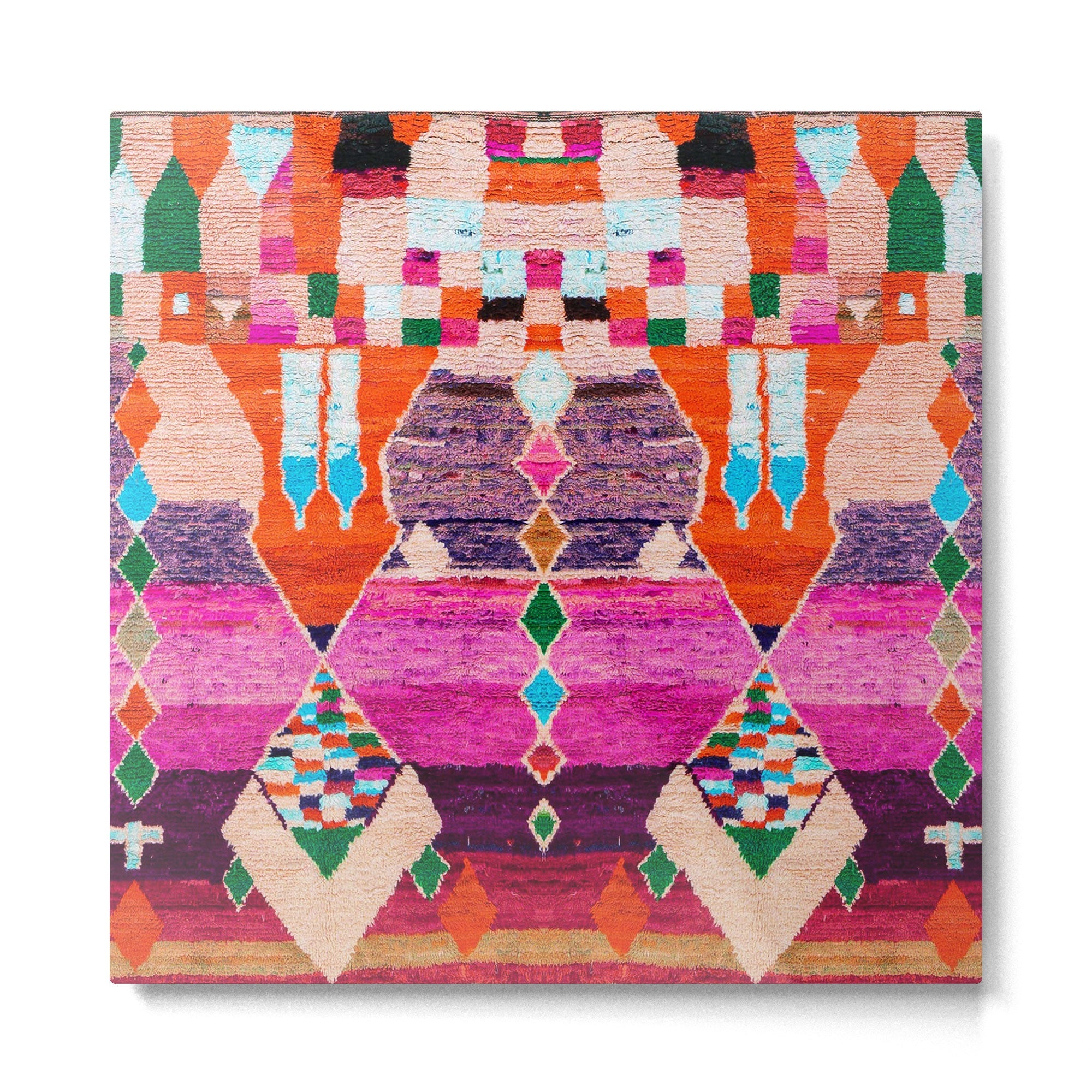 Traditional Oriental Moroccan Berber Rug Design Metal Print | TeksDecor