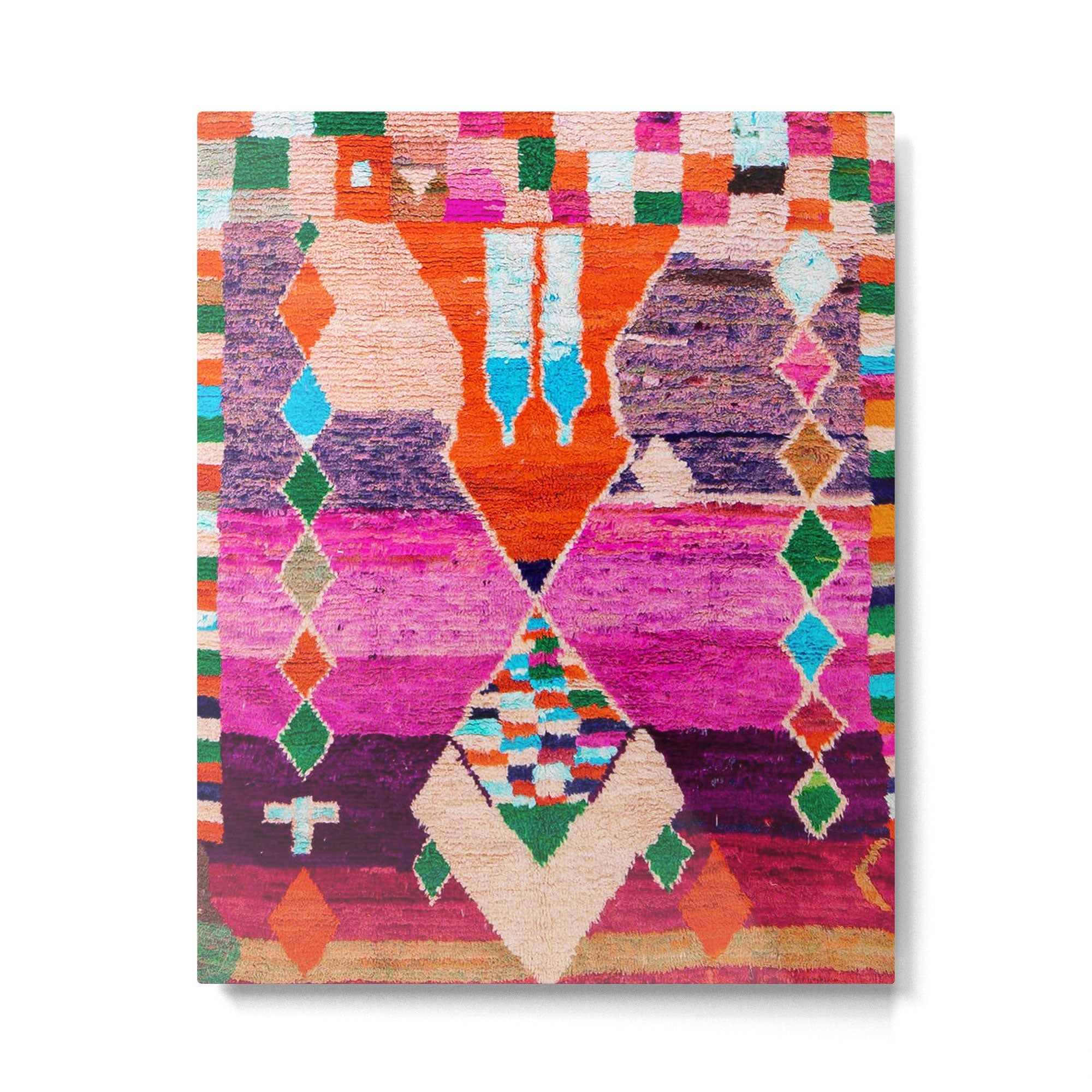 Traditional Oriental Moroccan Berber Rug Design Metal Print | TeksDecor