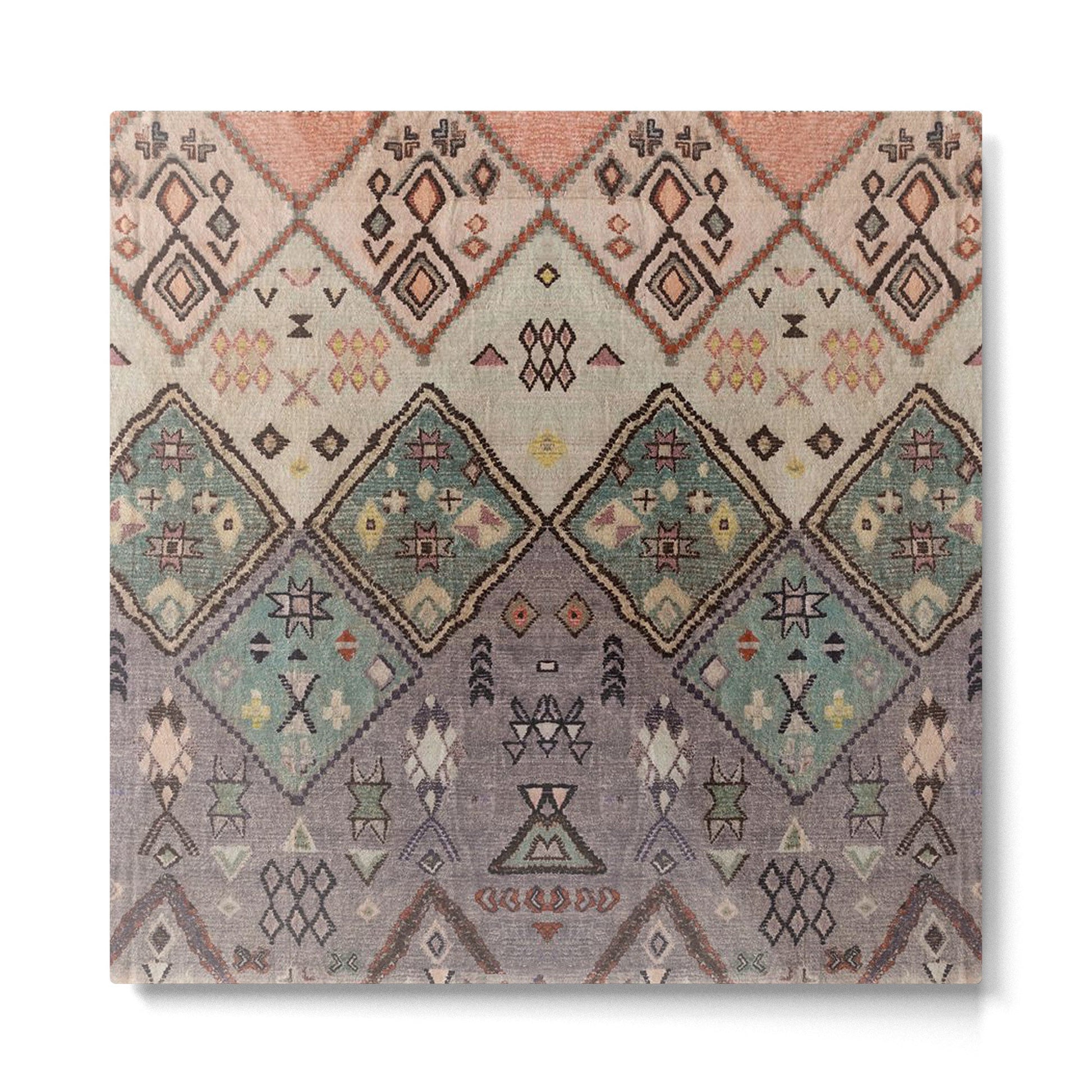 Traditional Vintage Moroccan Rug Metal Print | TeksDecor