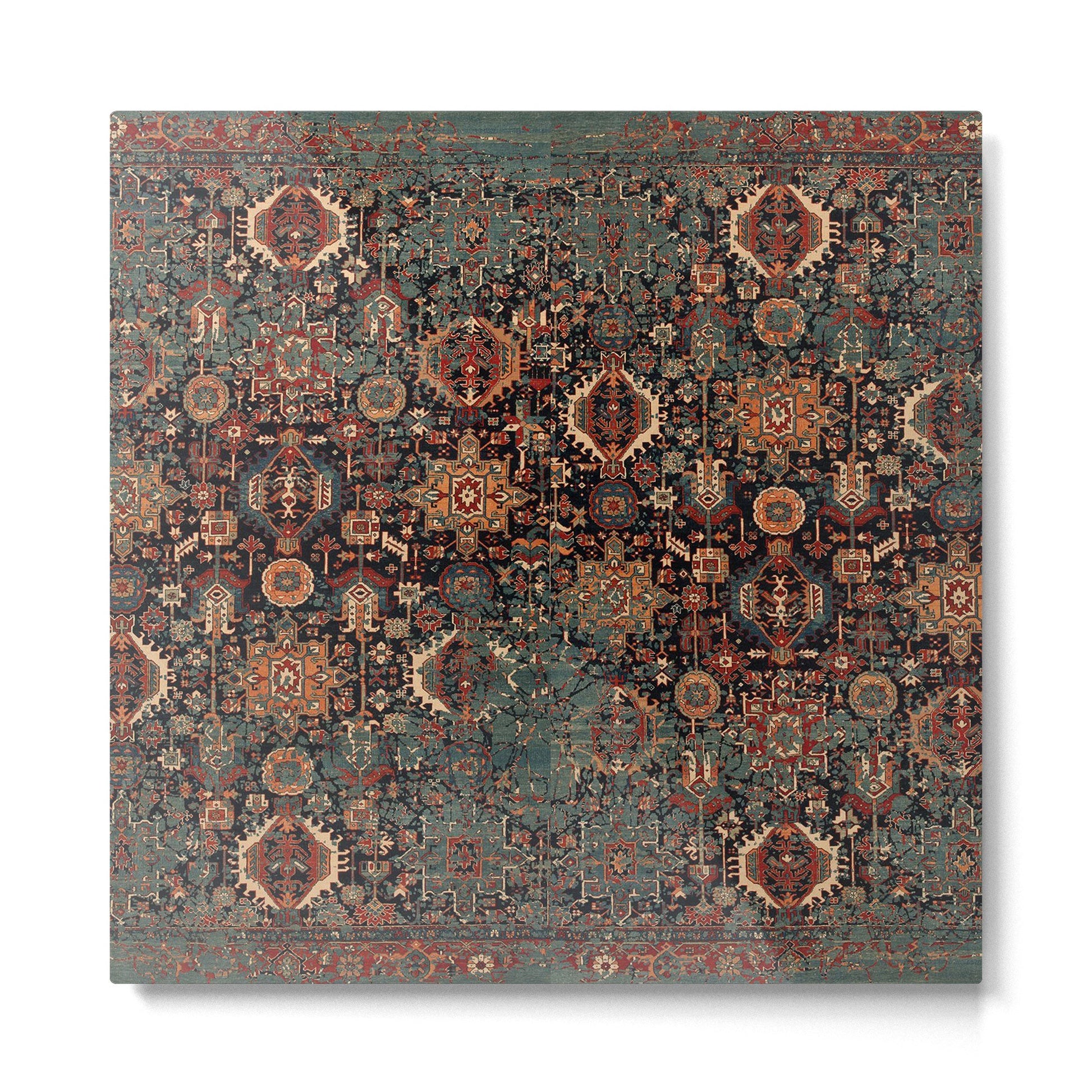 Vintage Traditional Moroccan Rug Metal Print | TeksDecor