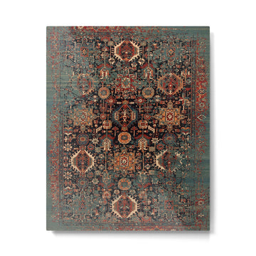 Vintage Traditional Moroccan Rug Metal Print | TeksDecor